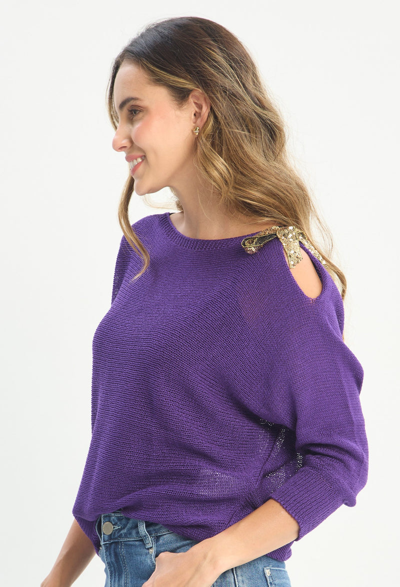 Blusa Manga 3/4 Morado - BYBLA outlet - vista 2