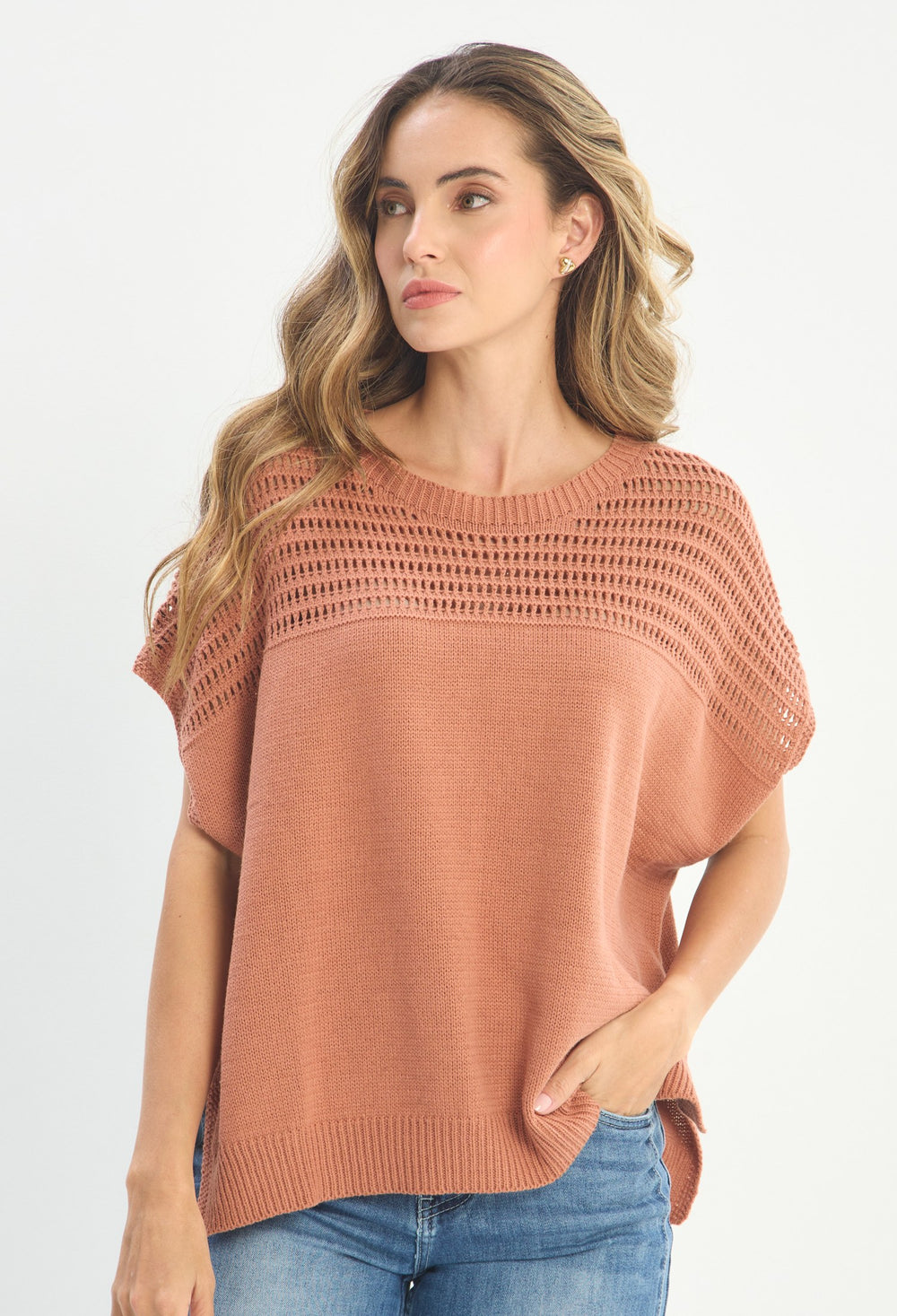 Blusa Manga Corta Marrón - BYBLA outlet