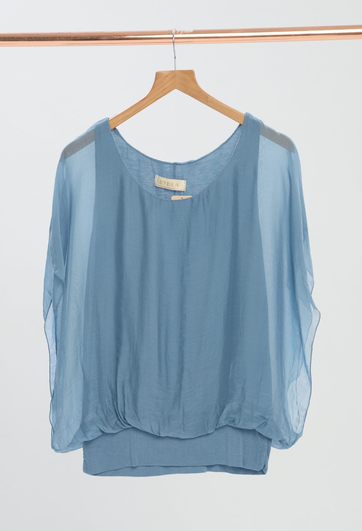 Blusa Manga Kimono Fluida Azules