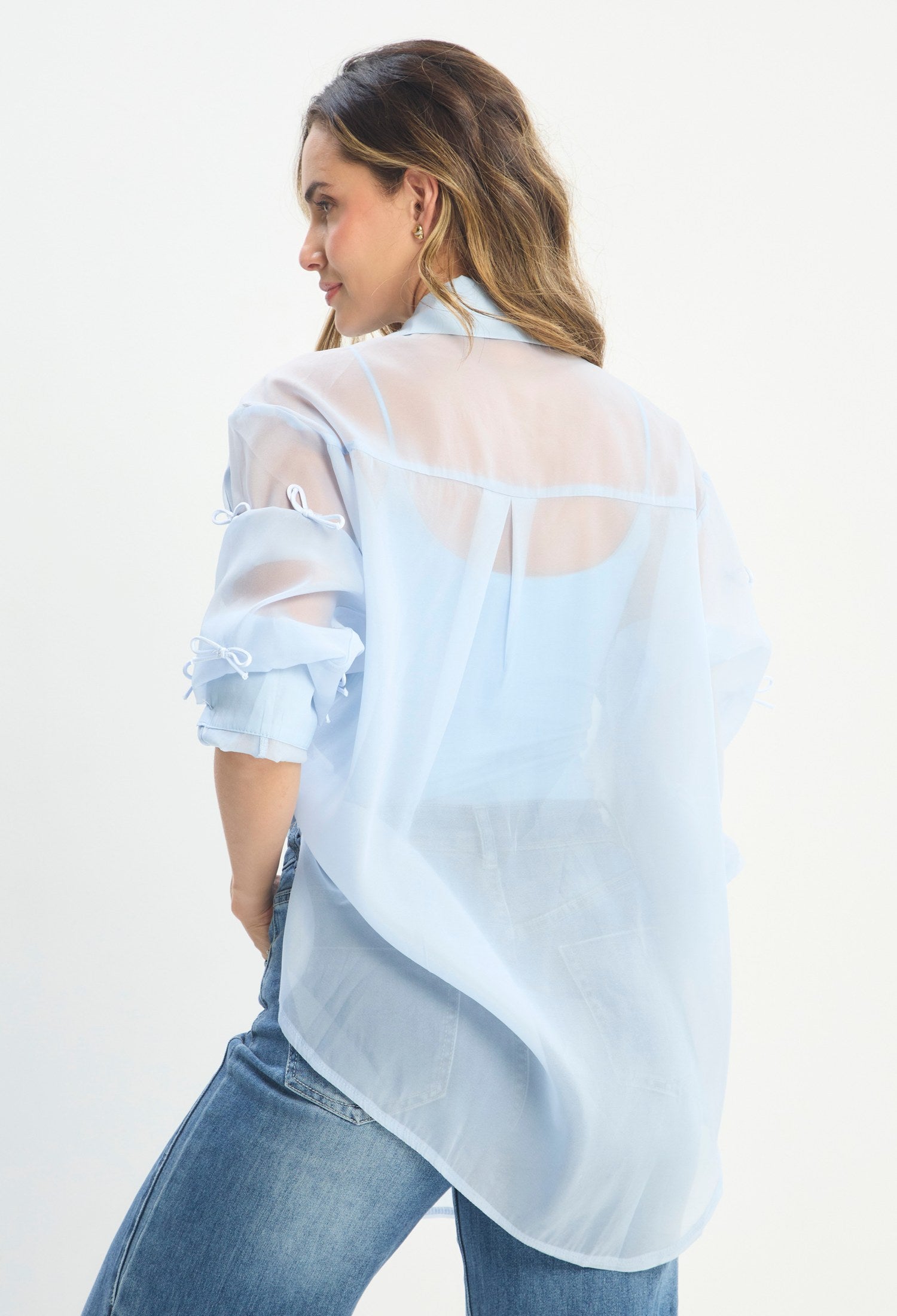 Blusa Manga Larga Azul - BYBLA outlet - vista 3
