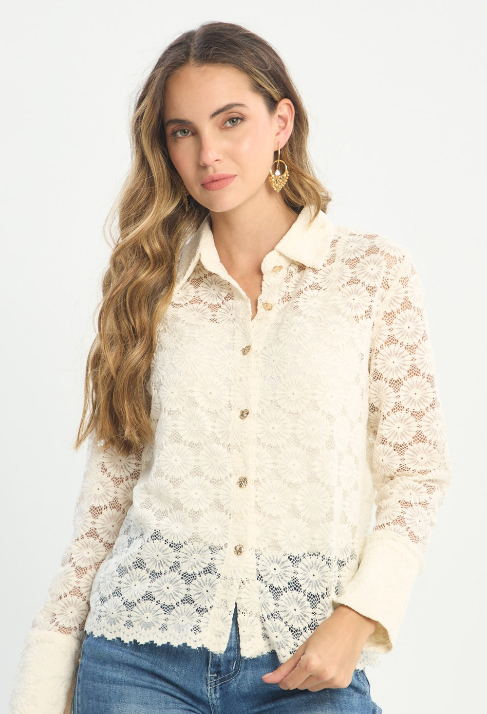 Blusa Manga Larga Beige - BYBLA outlet