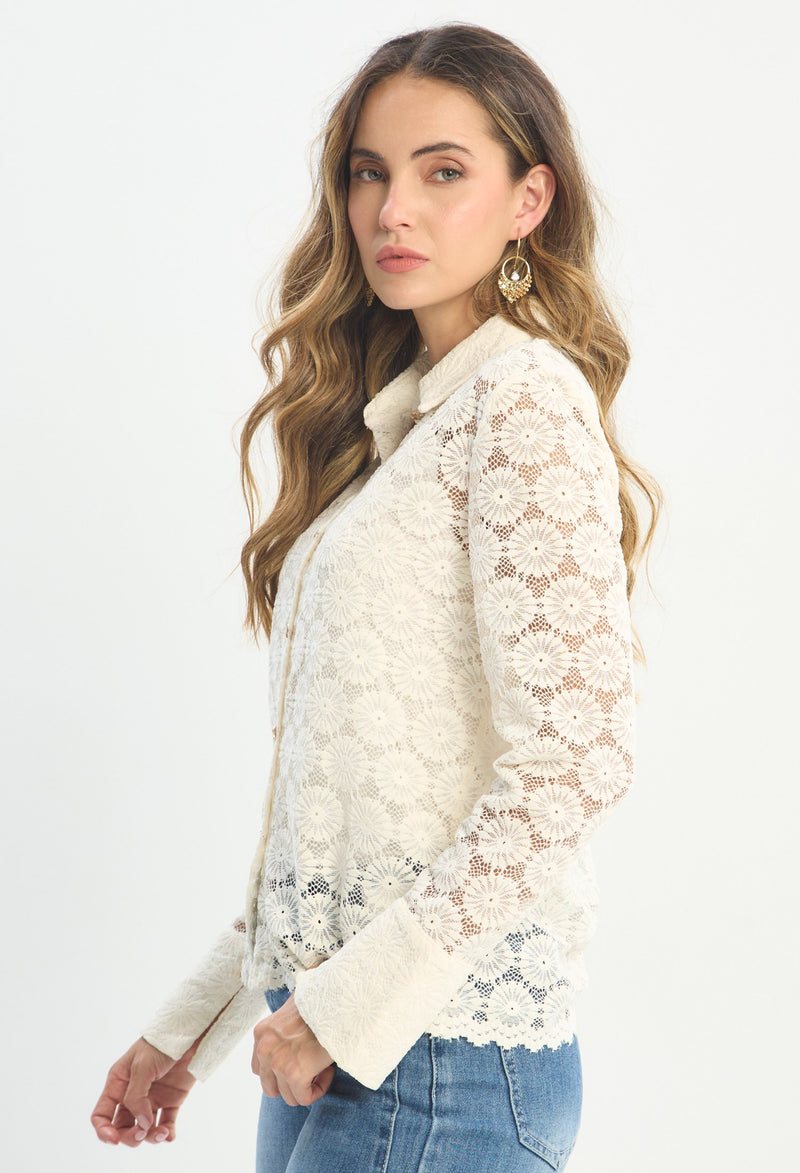 Blusa Manga Larga Beige - BYBLA outlet - vista 2