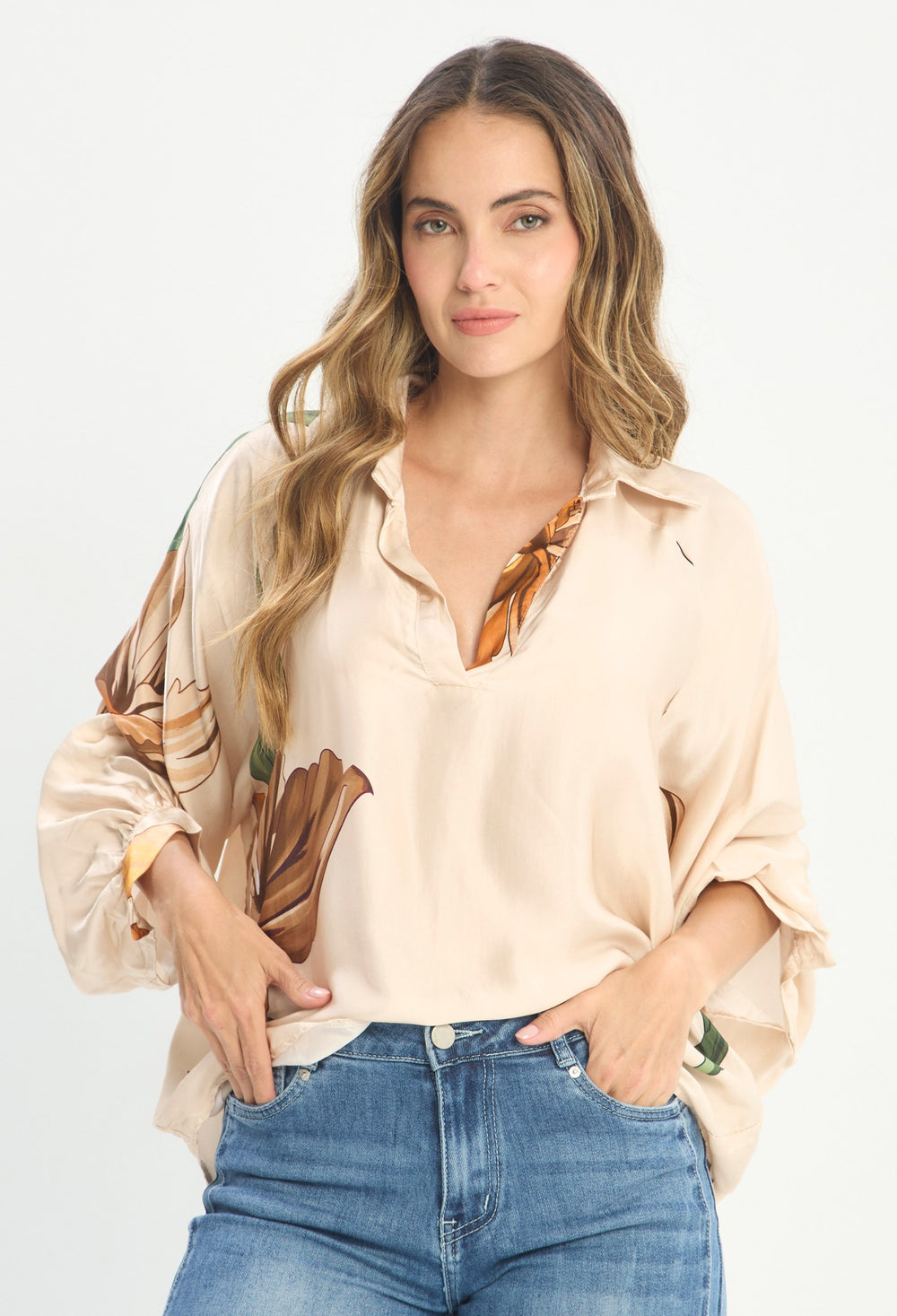 Blusa Manga Larga Beige - BYBLA outlet