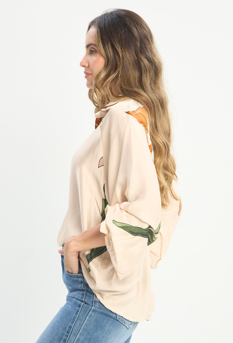 Blusa Manga Larga Beige - BYBLA outlet - vista 2