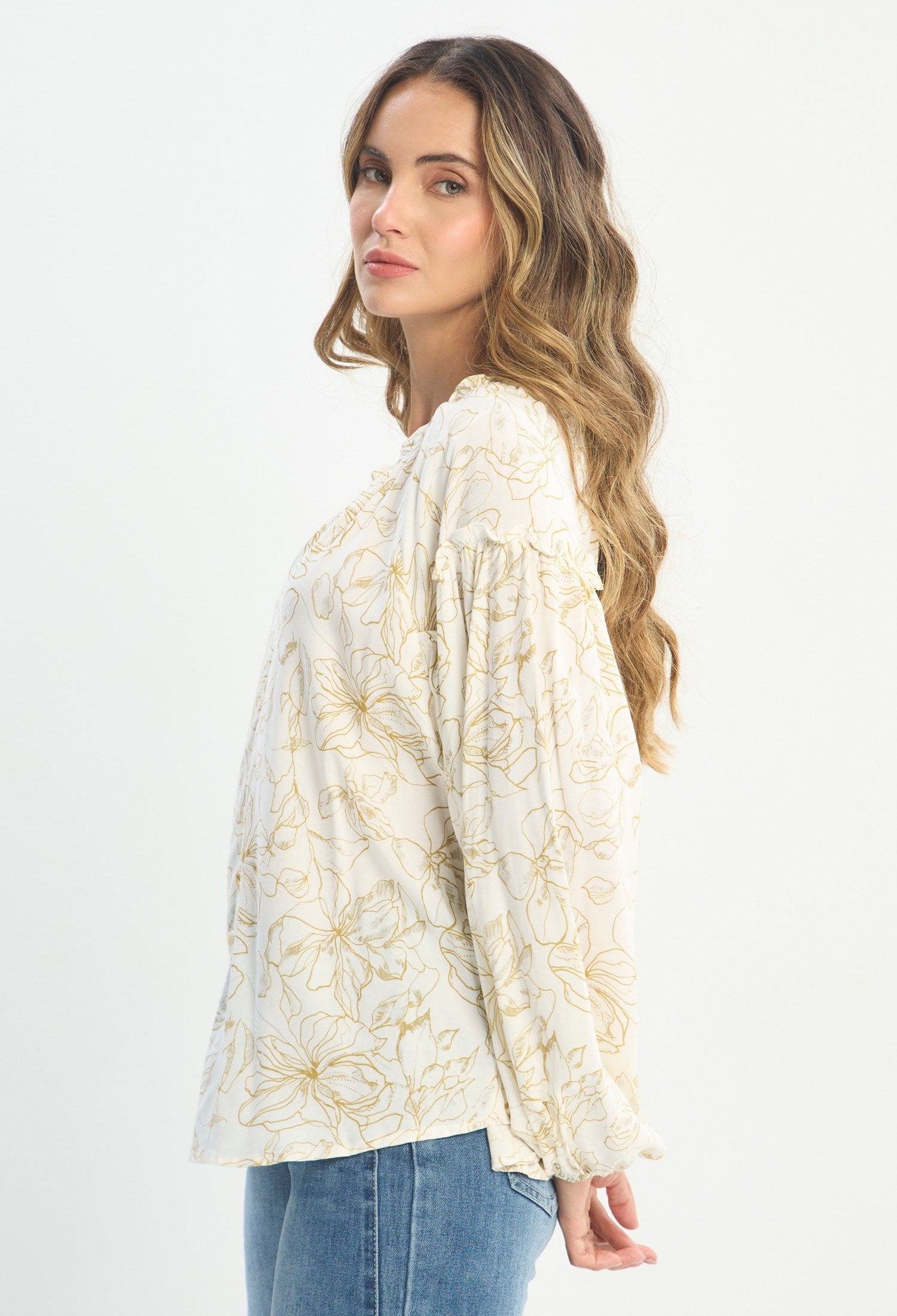 Blusa Manga Larga Beige - BYBLA outlet - vista 3