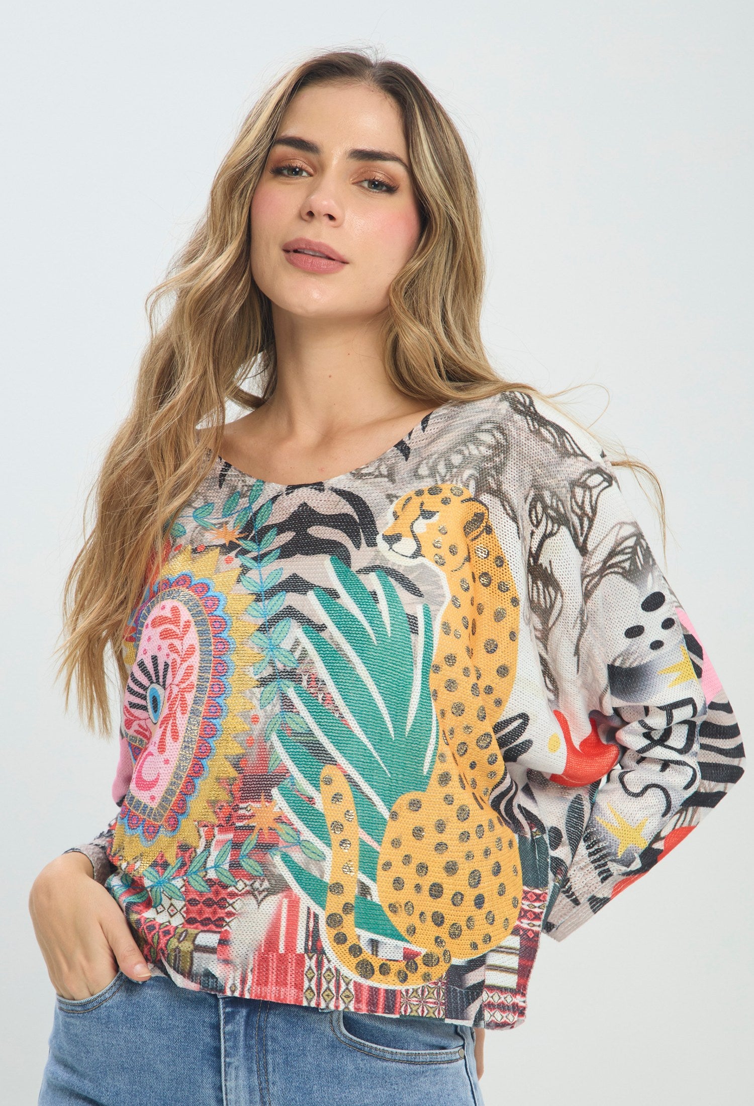 Blusa Print Tigre Multicolor multicolor BYBLA Colombia