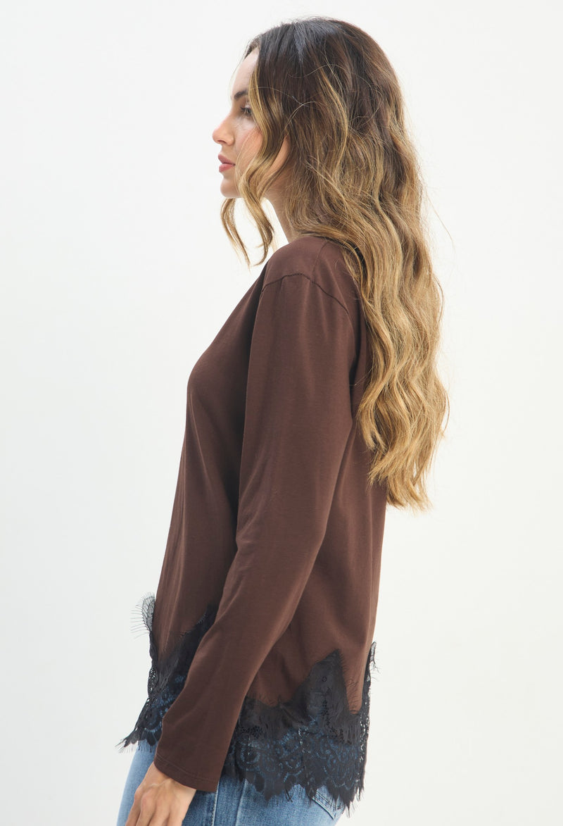 Blusa Manga Larga Marrón - BYBLA outlet - vista 2