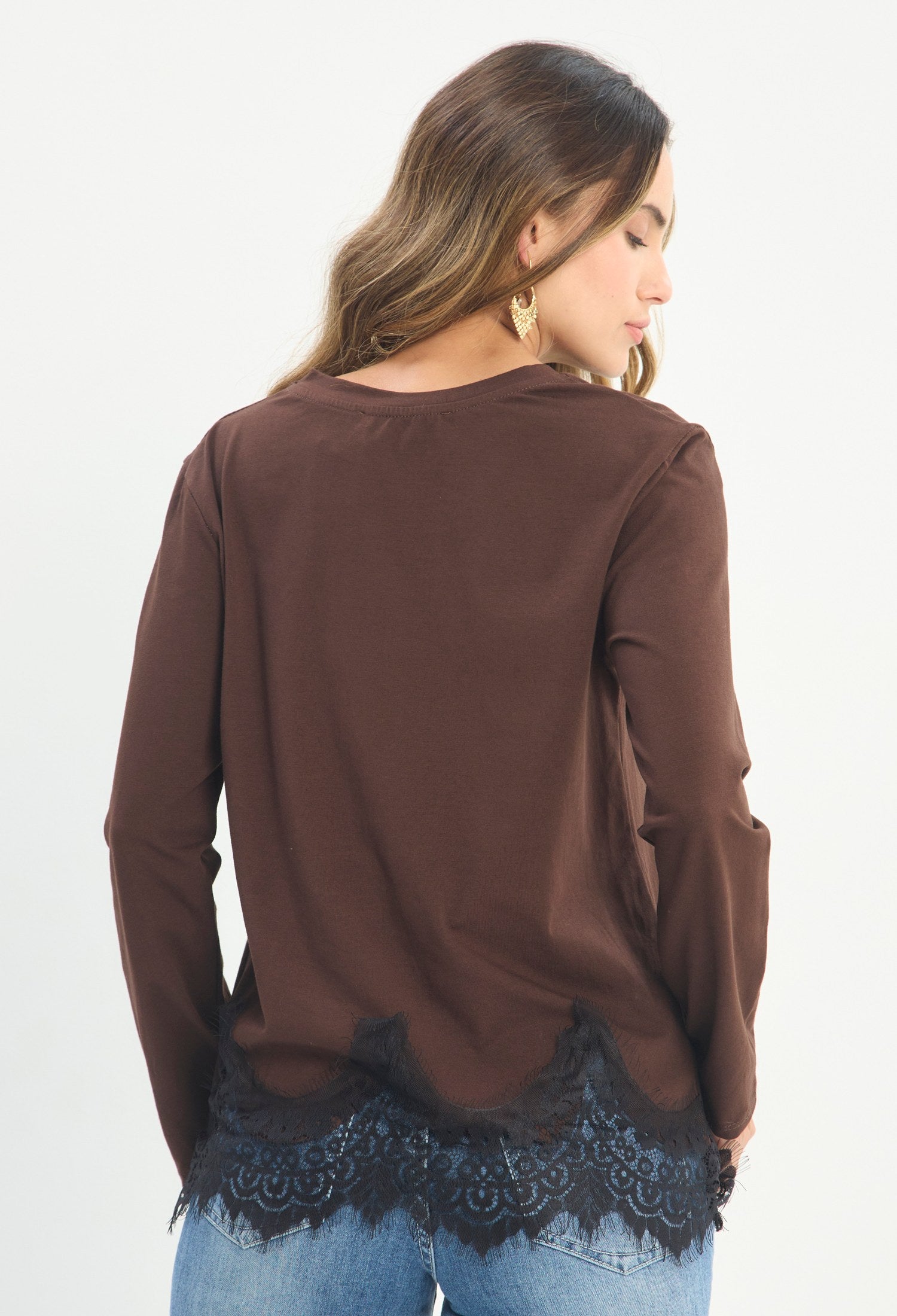 Blusa Manga Larga Marrón - BYBLA outlet - vista 3