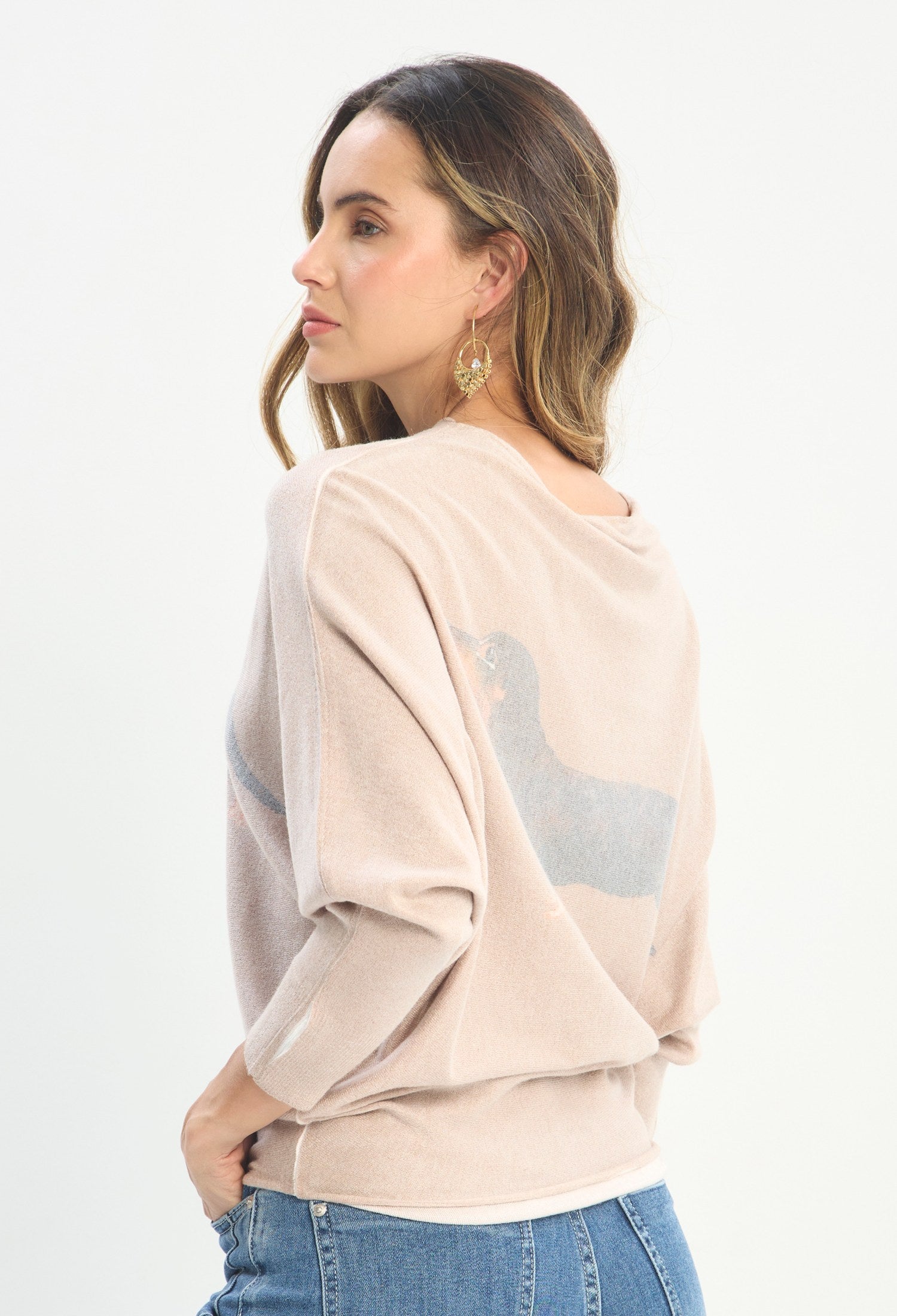 Blusa Manga Larga Marrón - BYBLA outlet - vista 4
