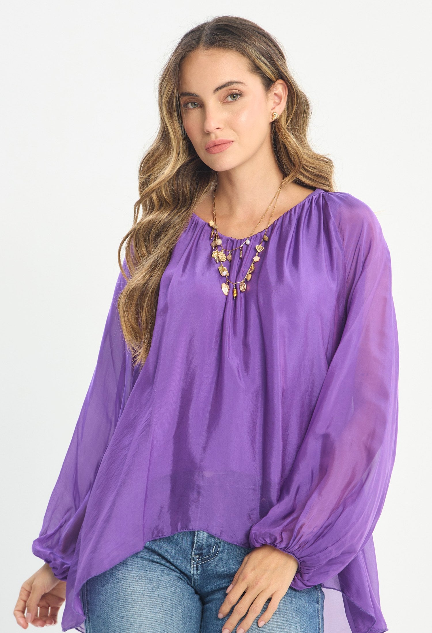Blusa Manga Larga Morado - BYBLA outlet