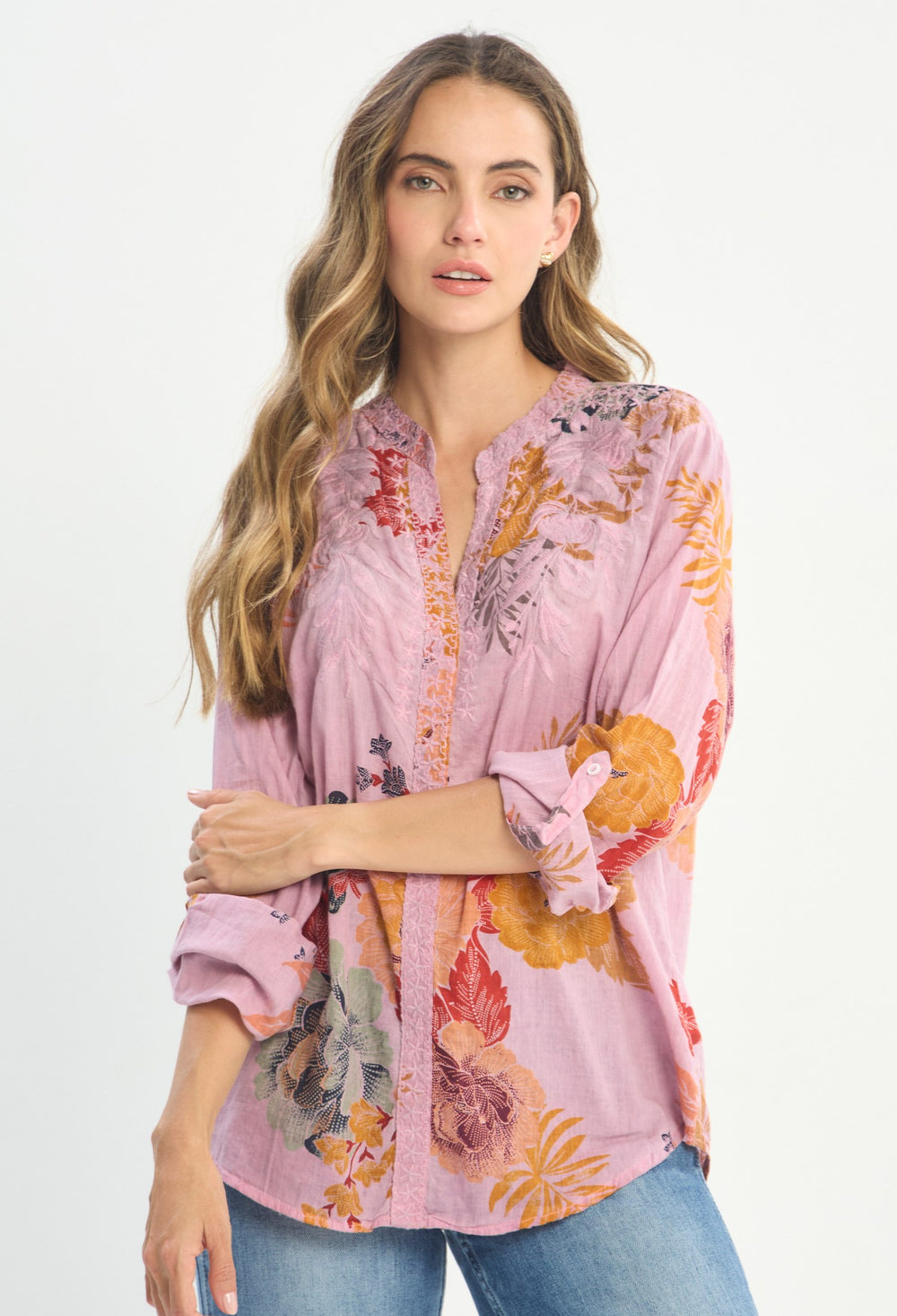 Blusa Manga Larga Rosa - BYBLA outlet