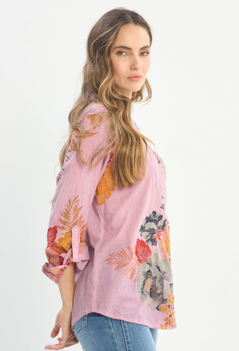 Blusa Manga Larga Rosa - BYBLA outlet - vista 2