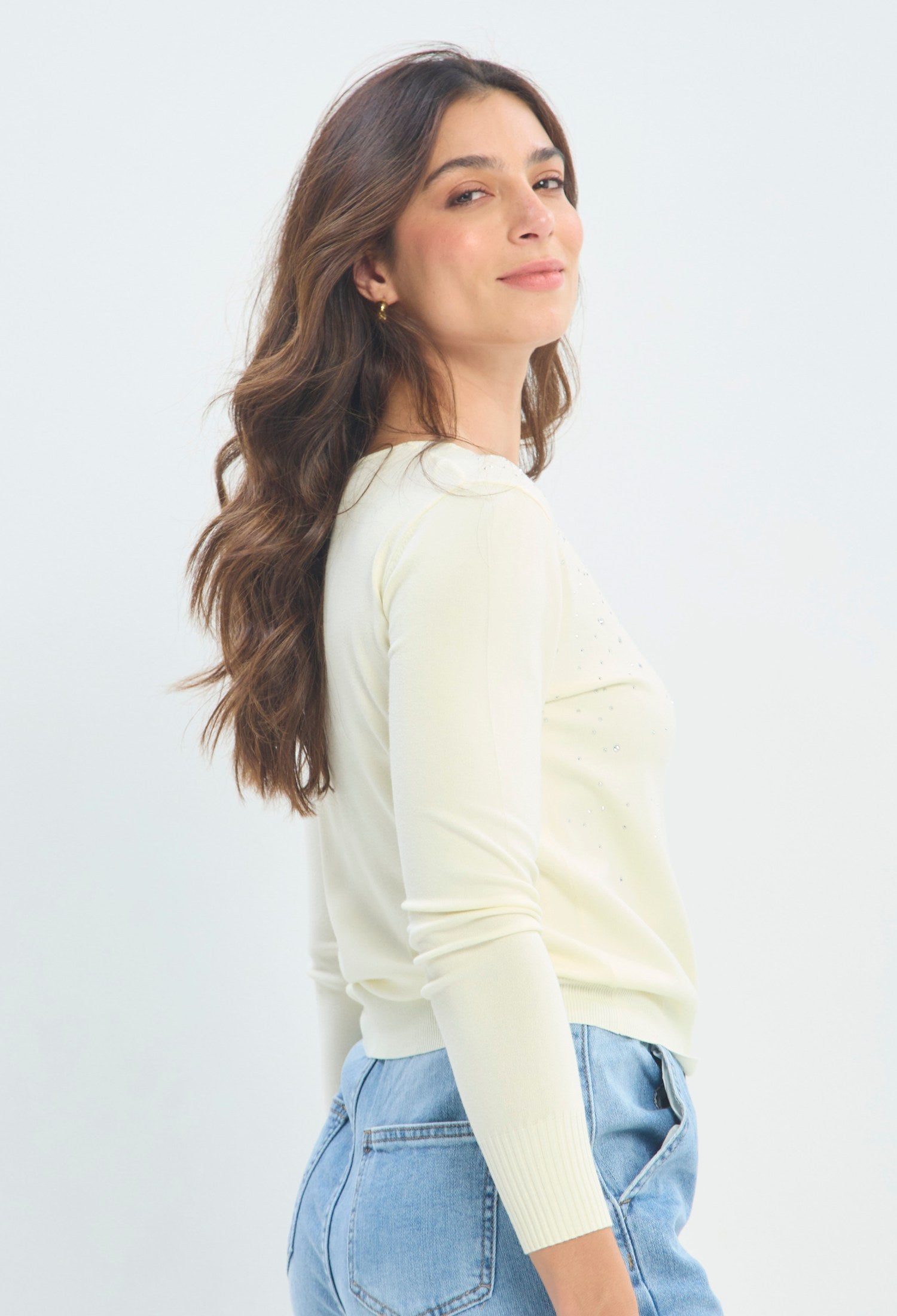 Blusa Punto Brillante amarillo pastel BYBLA - vista 2
