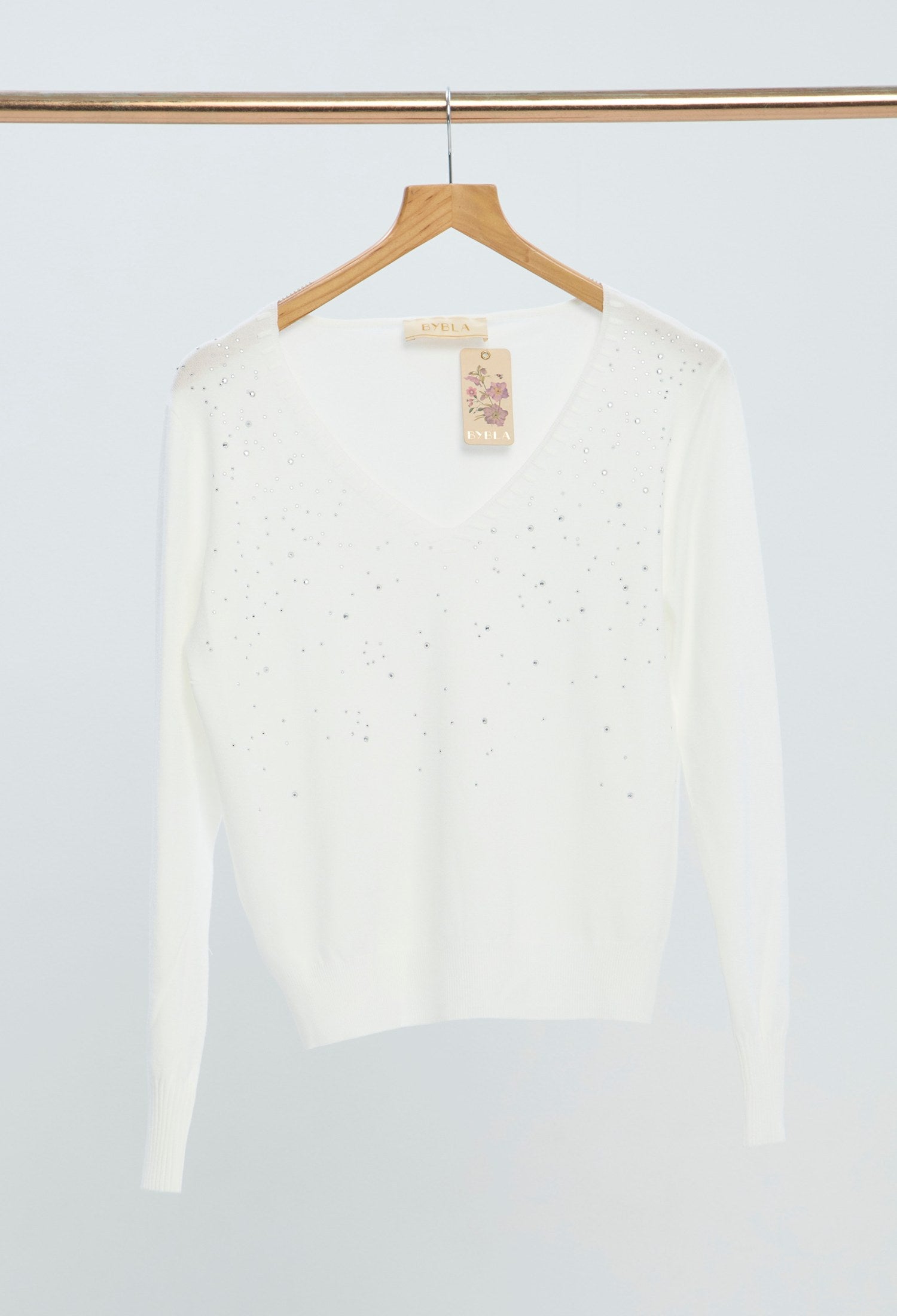 Blusa Punto Brillante blanco marfil BYBLA
