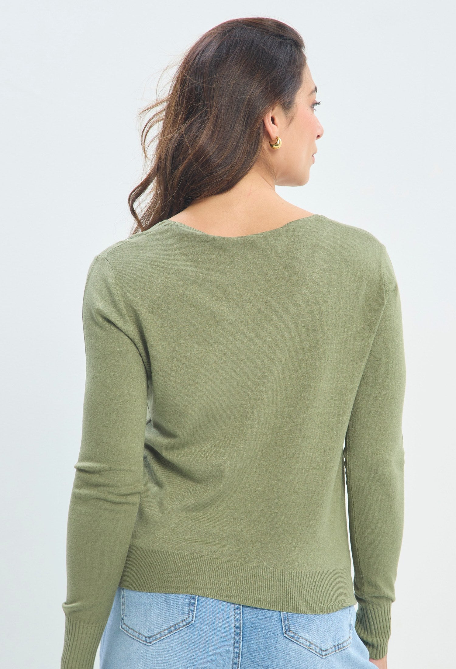 Blusa Punto Brillante verde oliva BYBLA