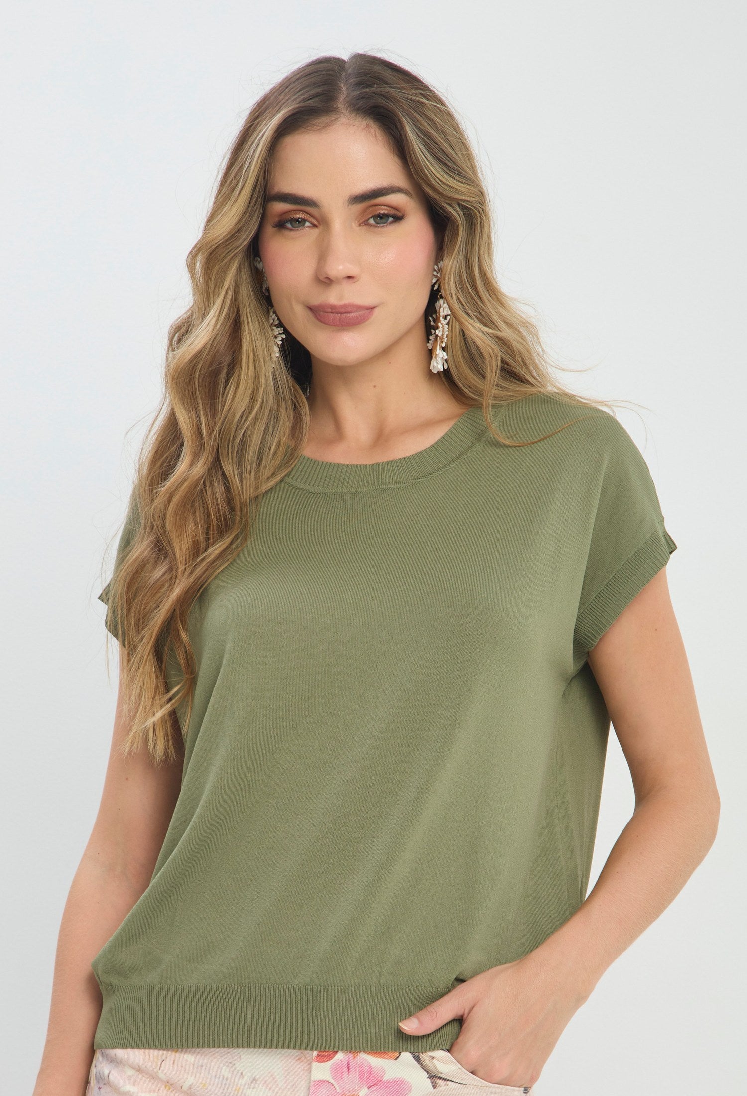 Camiseta Punto Manga Caída verde BYBLA Colombia