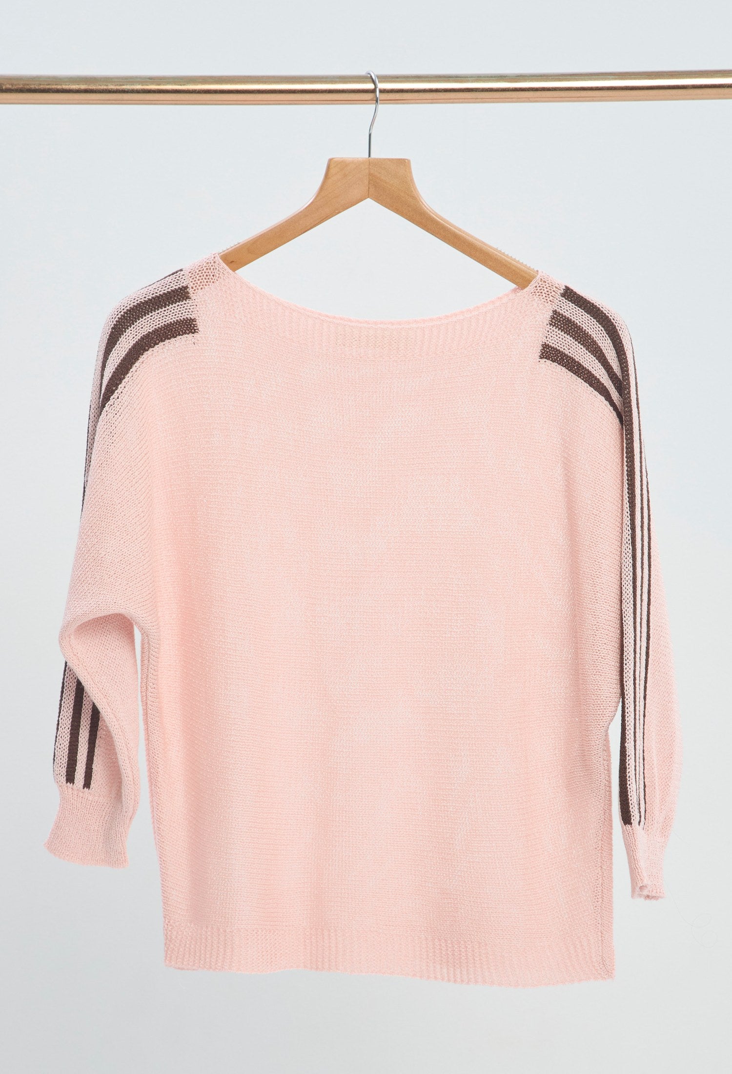 Blusa Punto Rayas Contraste rosa pastel BYBLA
