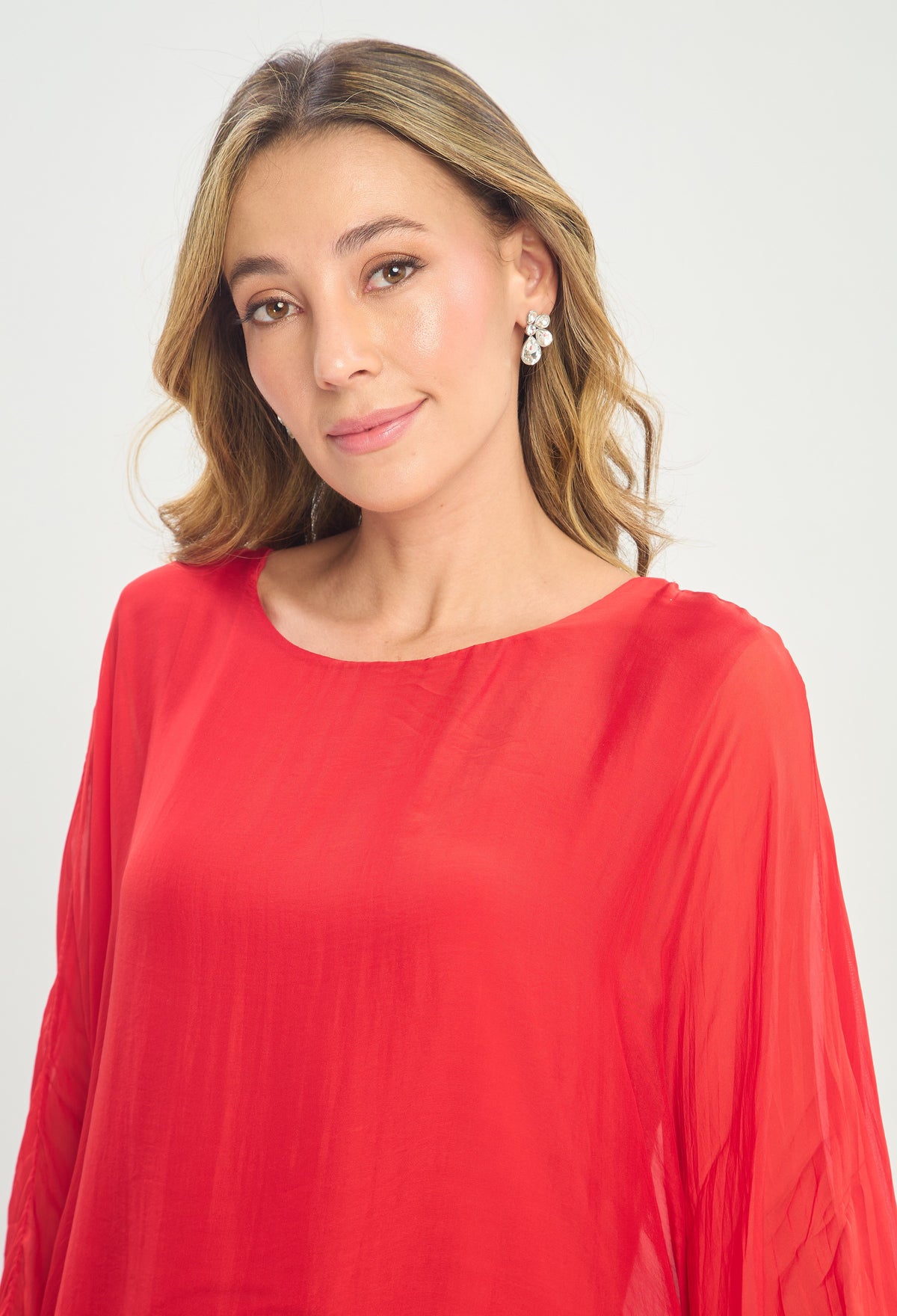 Blusa Seda Capa Transparente rojo BYBLA