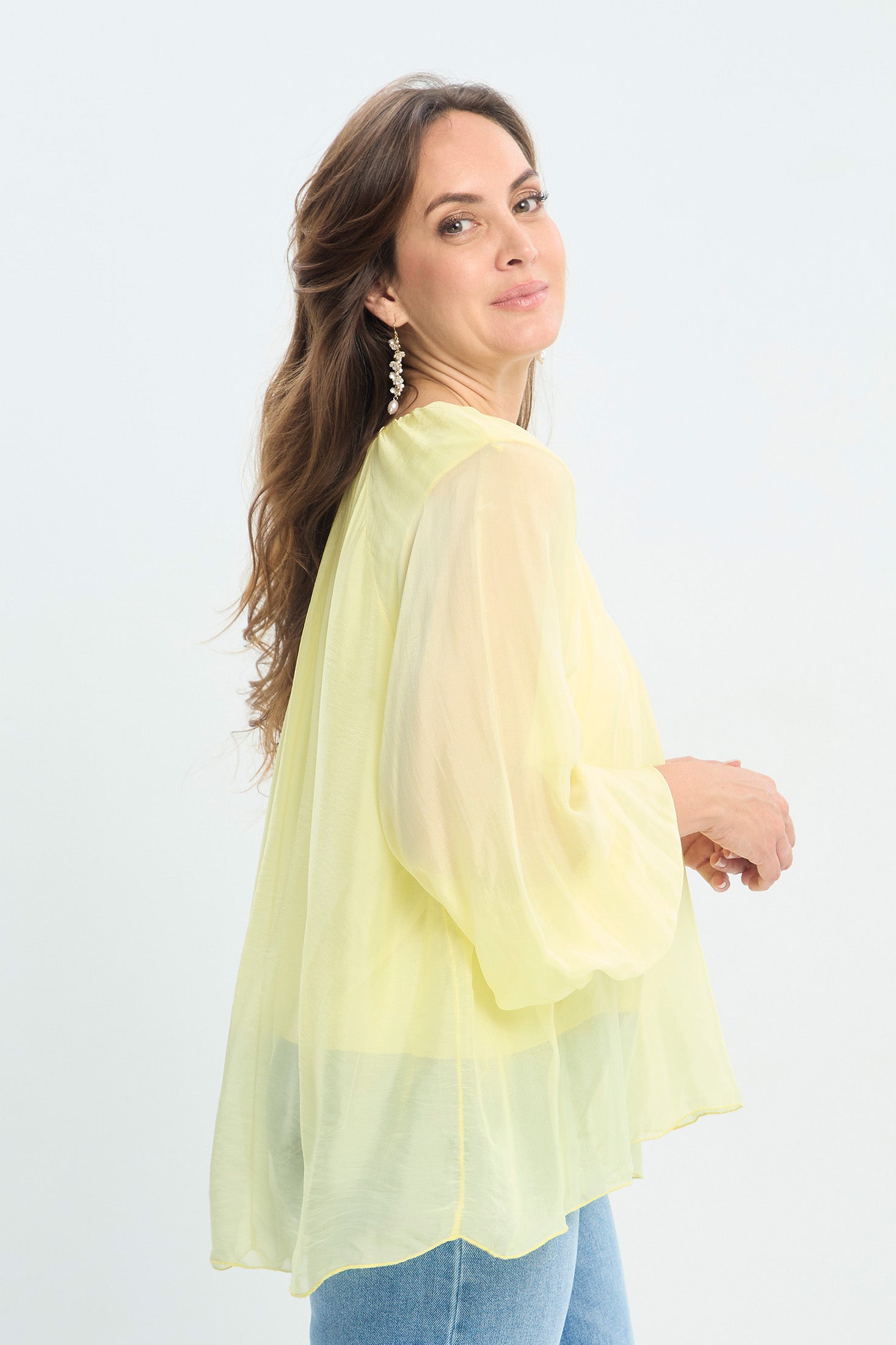 Blusa en Seda Italiana Manga Larga NEW vista 4 - BYBLA Colombia