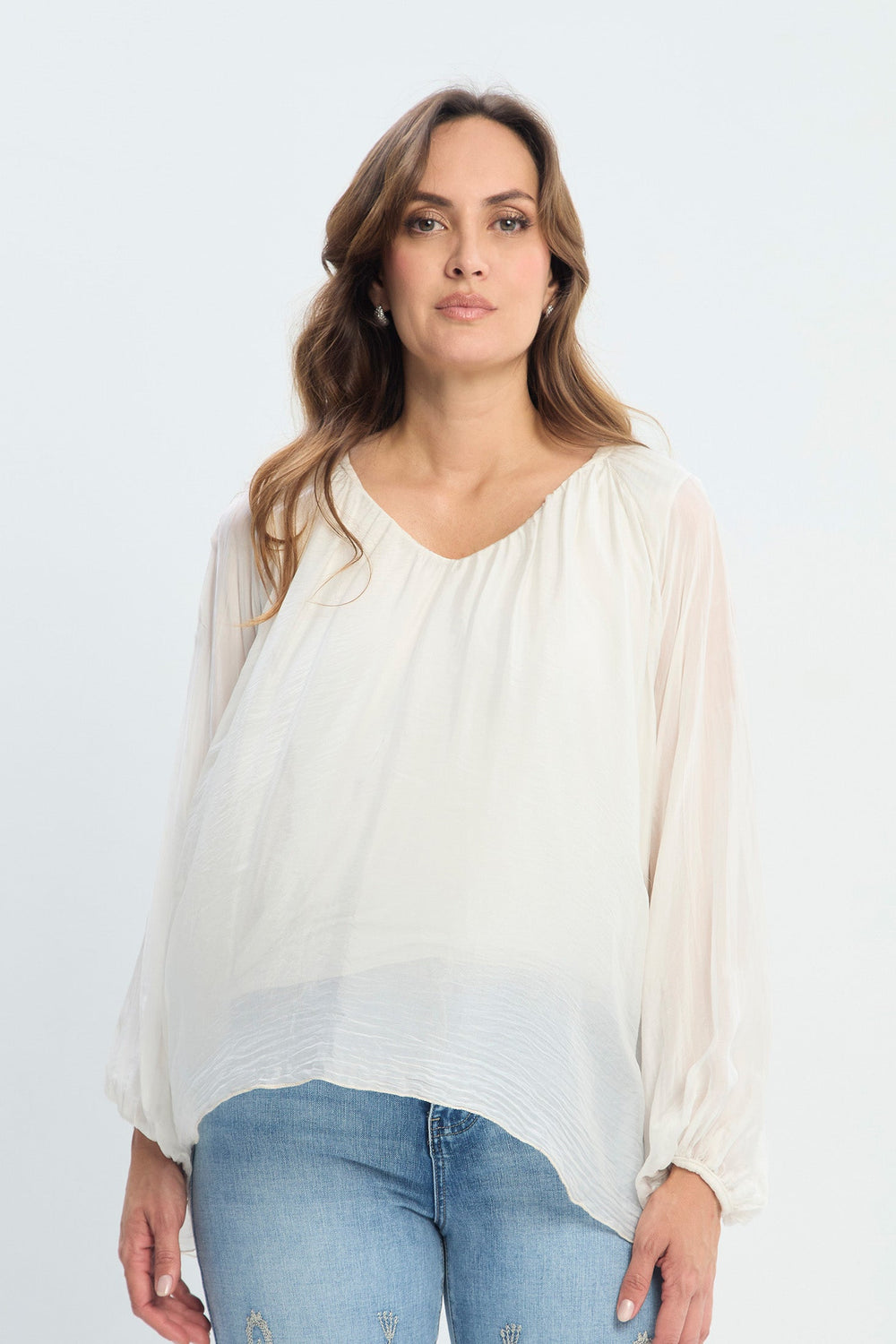 Blusa en Seda Italiana Manga Larga NEW vista 2 - BYBLA Colombia