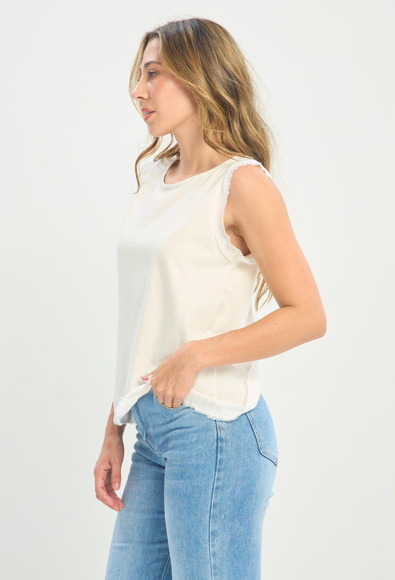 Blusa Manga Sisa Hombros Fruncidos Marfil BYBLA - vista 2