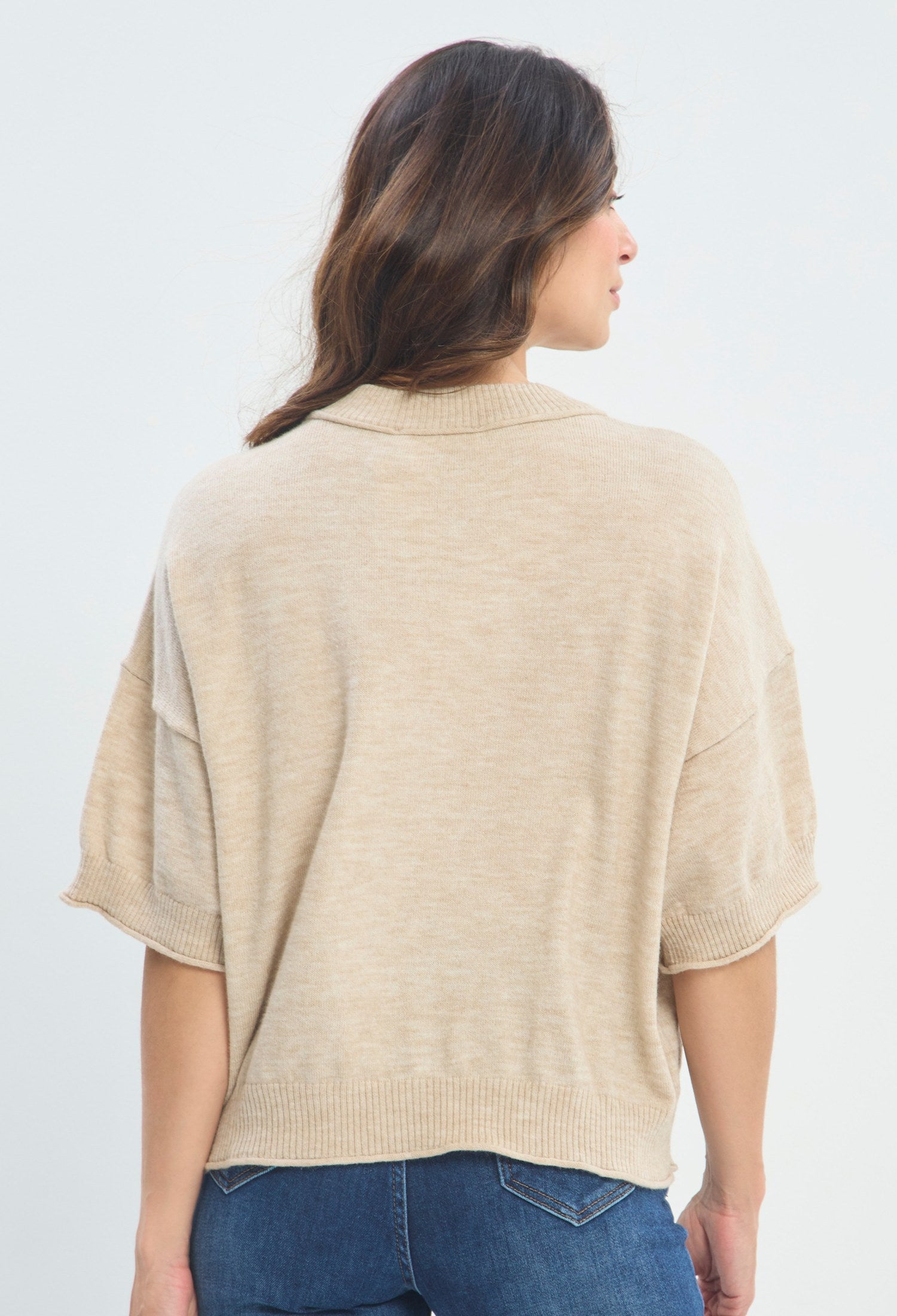 Blusa Tejida Estampado De Caballo beige jaspeado sale BYBLA - vista 3