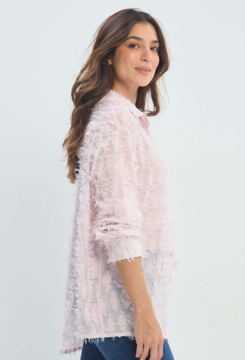 Blusa Textura Deshilachada rosa palo sale BYBLA - vista 2