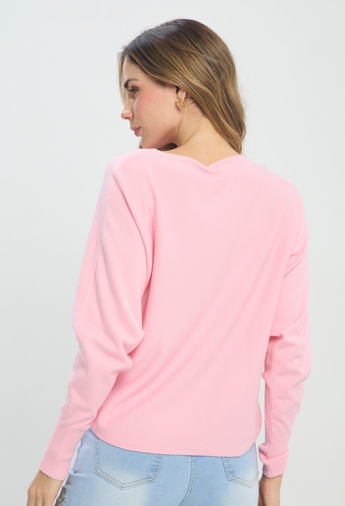 Blusa rosa blusa con volumen en hombro y caída ligera BYBLA Colombia - vista 2