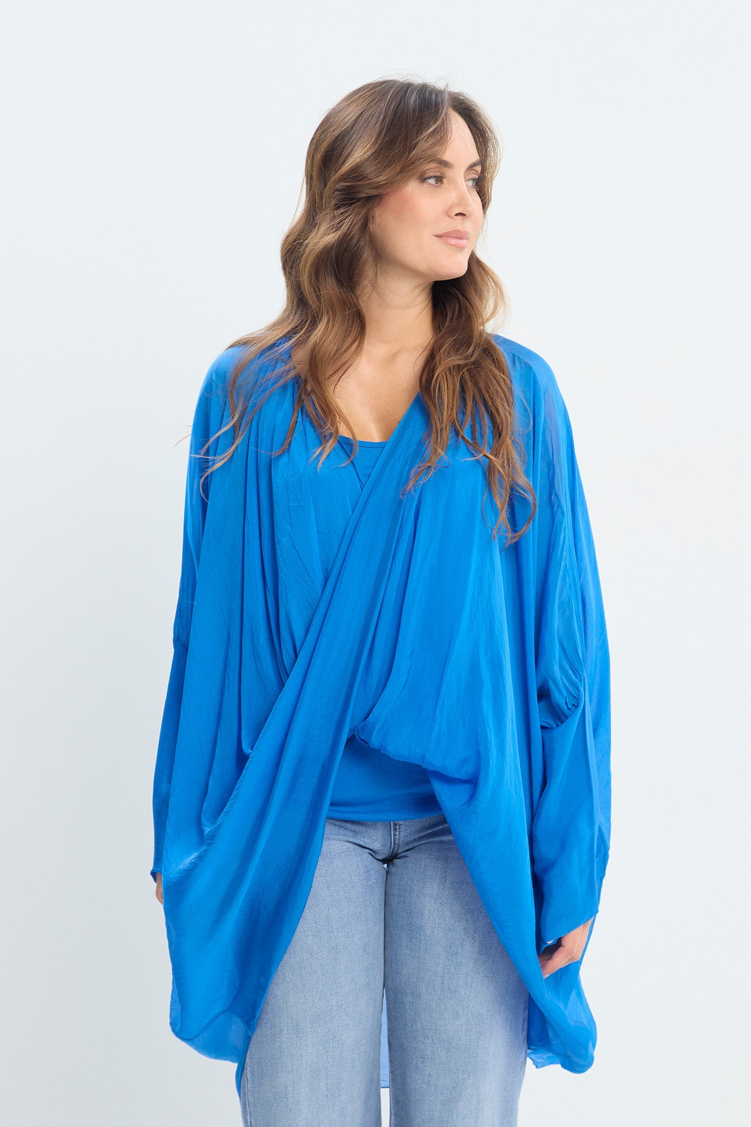 Blusa Vaporosa Drapeado Frontal