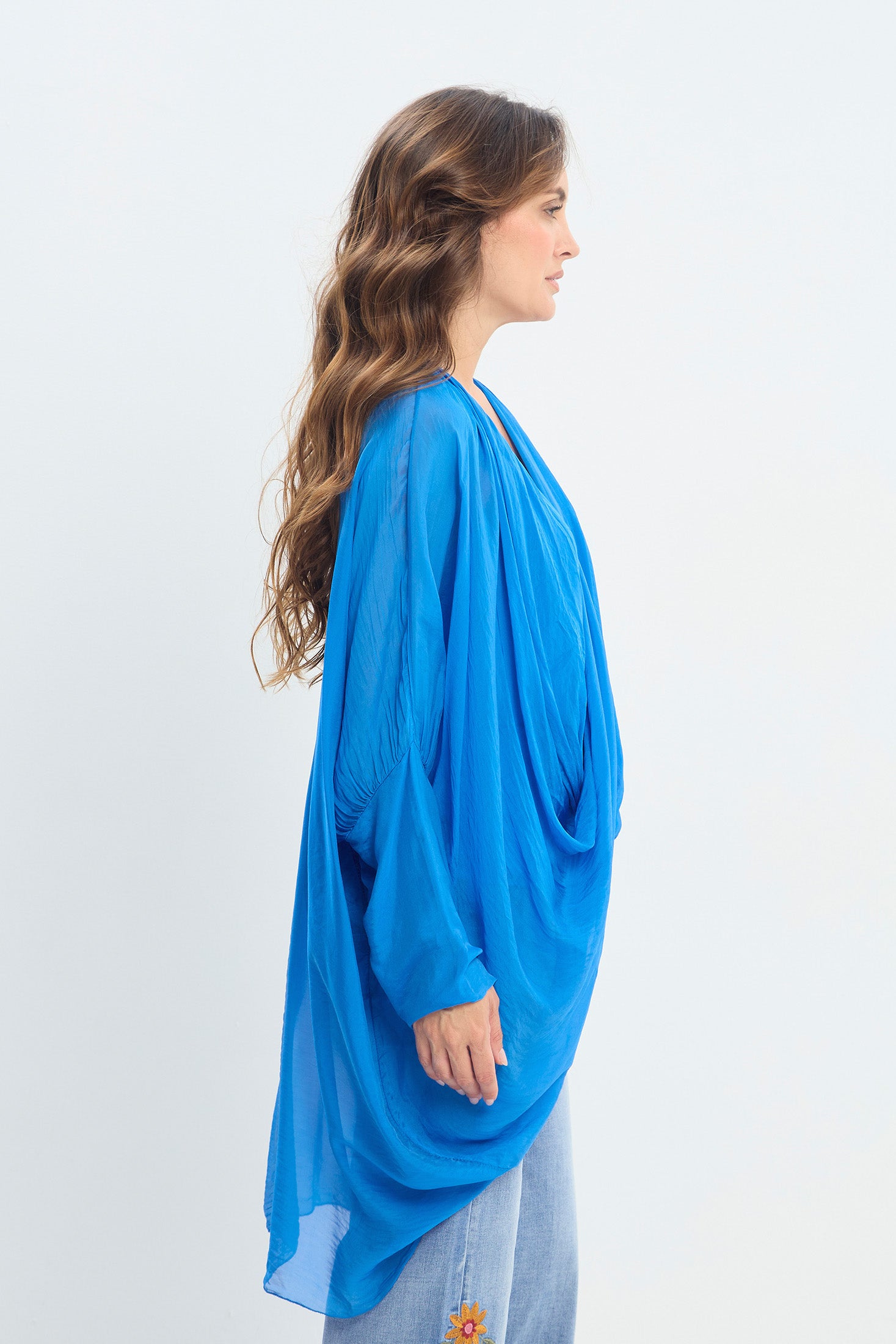 Blusa Vaporosa Drapeado Frontal