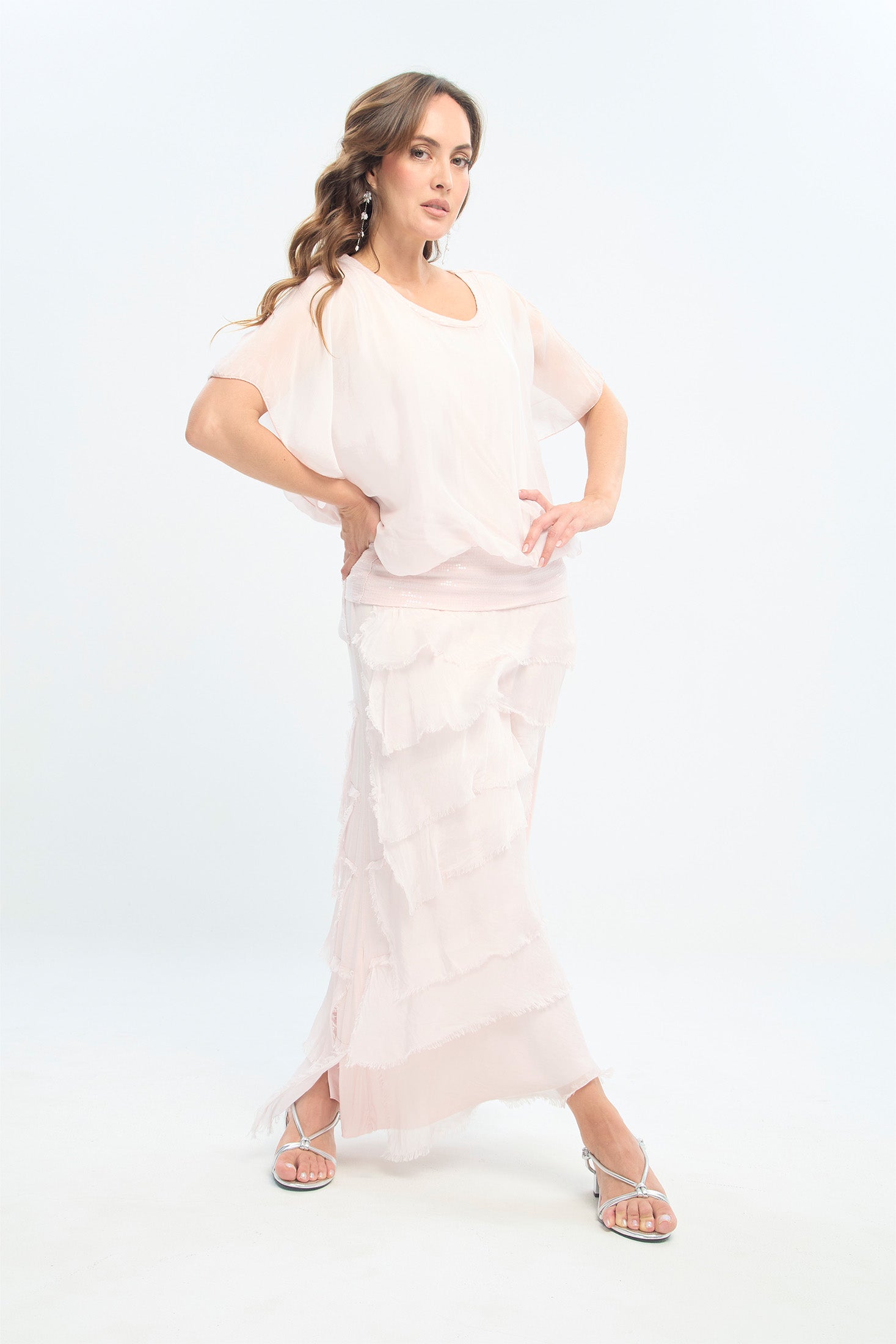 Falda en Capas de Seda NEW