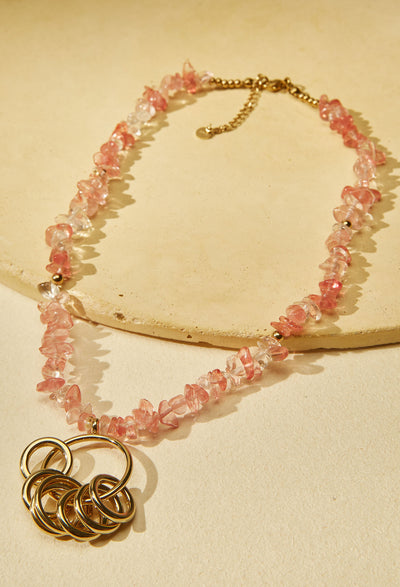 Collar Corto Cadena Piedras Mujer - BYBLA