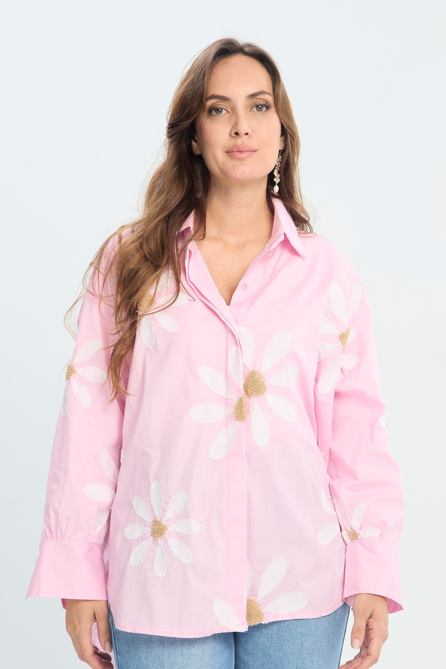 Camisa Oversize con Flores NEW
