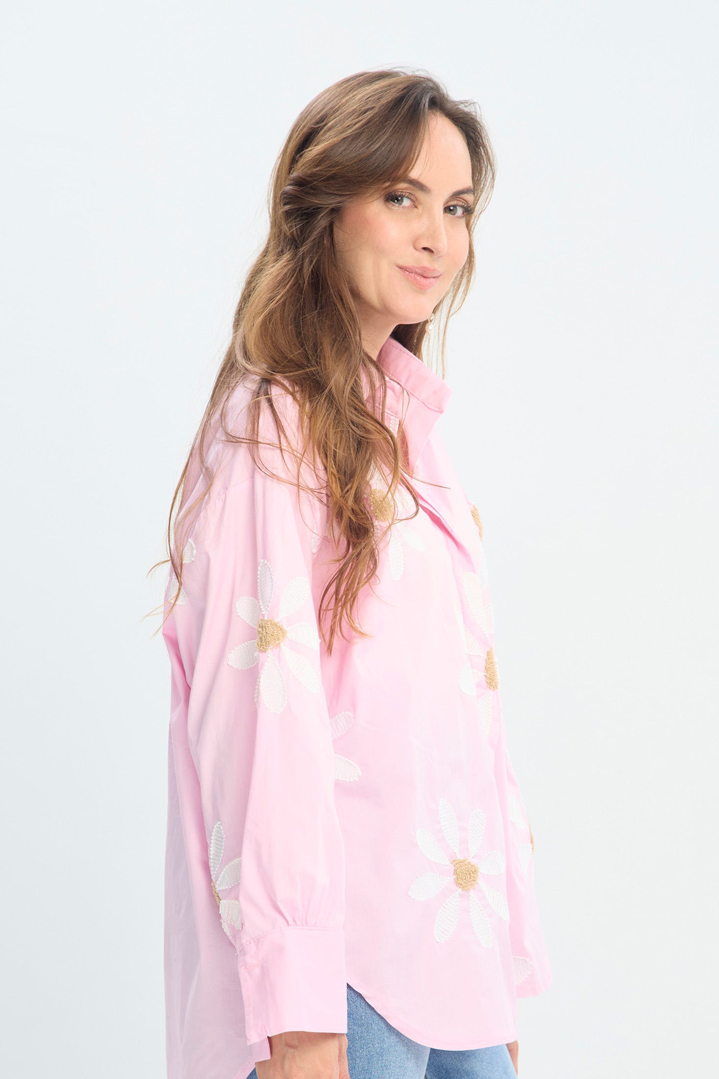 Camisa Oversize con Flores NEW