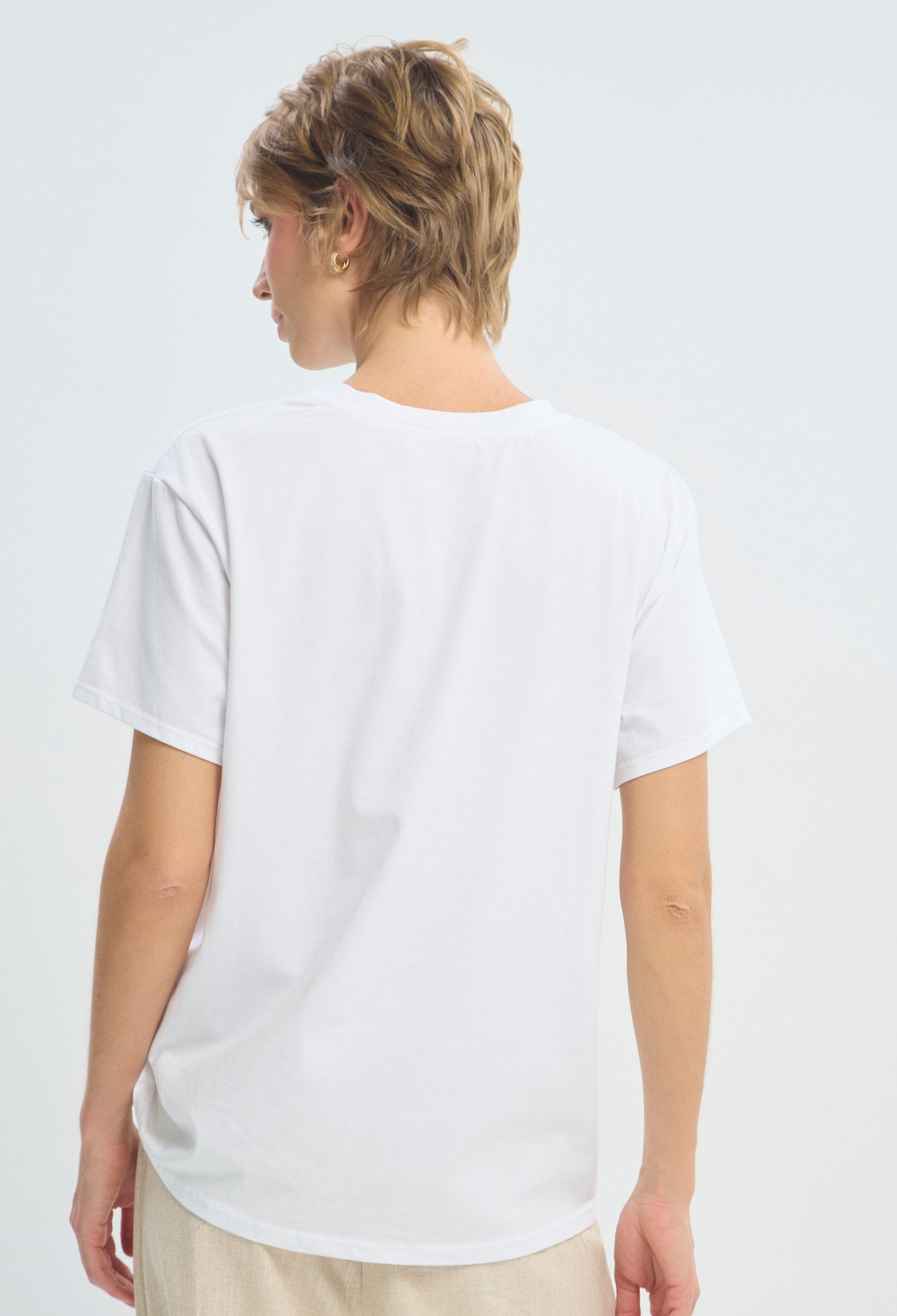 Camiseta blanca con estampado de leopardo Paradise BYBLA - vista 4