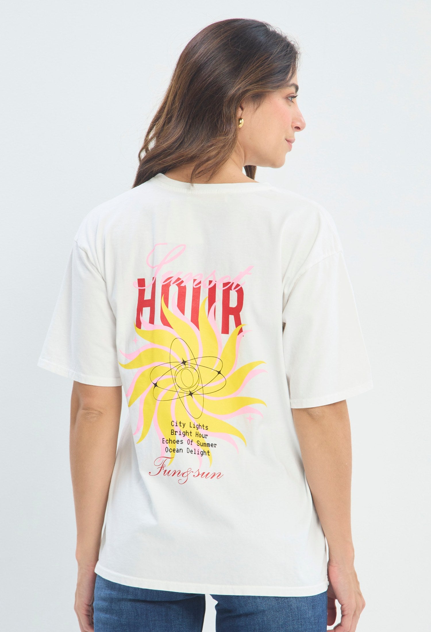 Camiseta Oversize Estampado Gráfico blanco sale BYBLA - vista 3