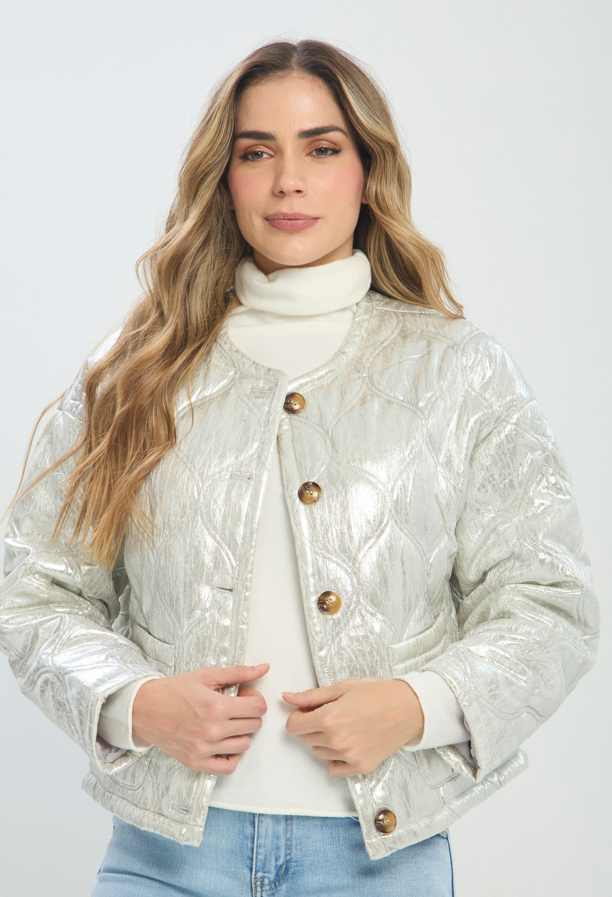 Chaqueta Acolchada Metalizada