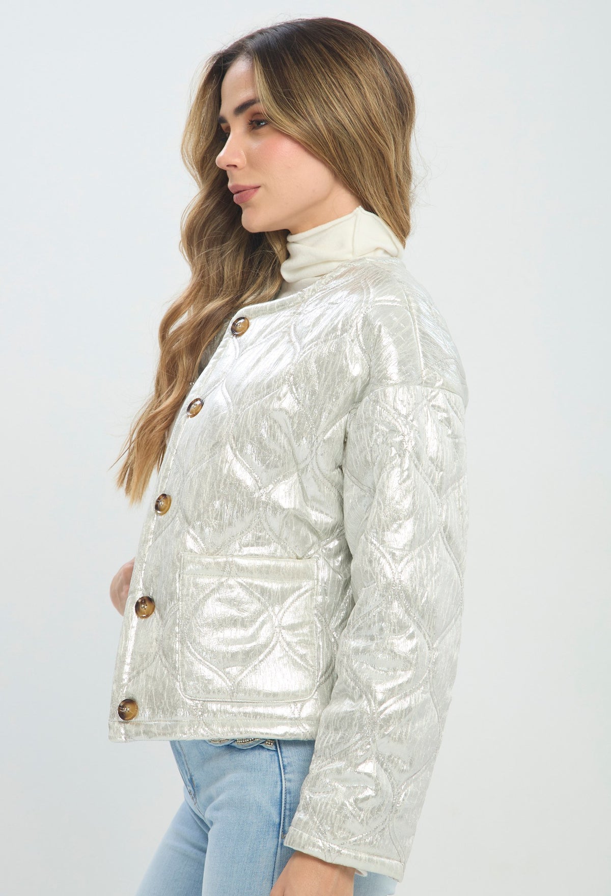 Chaqueta Acolchada Metalizada