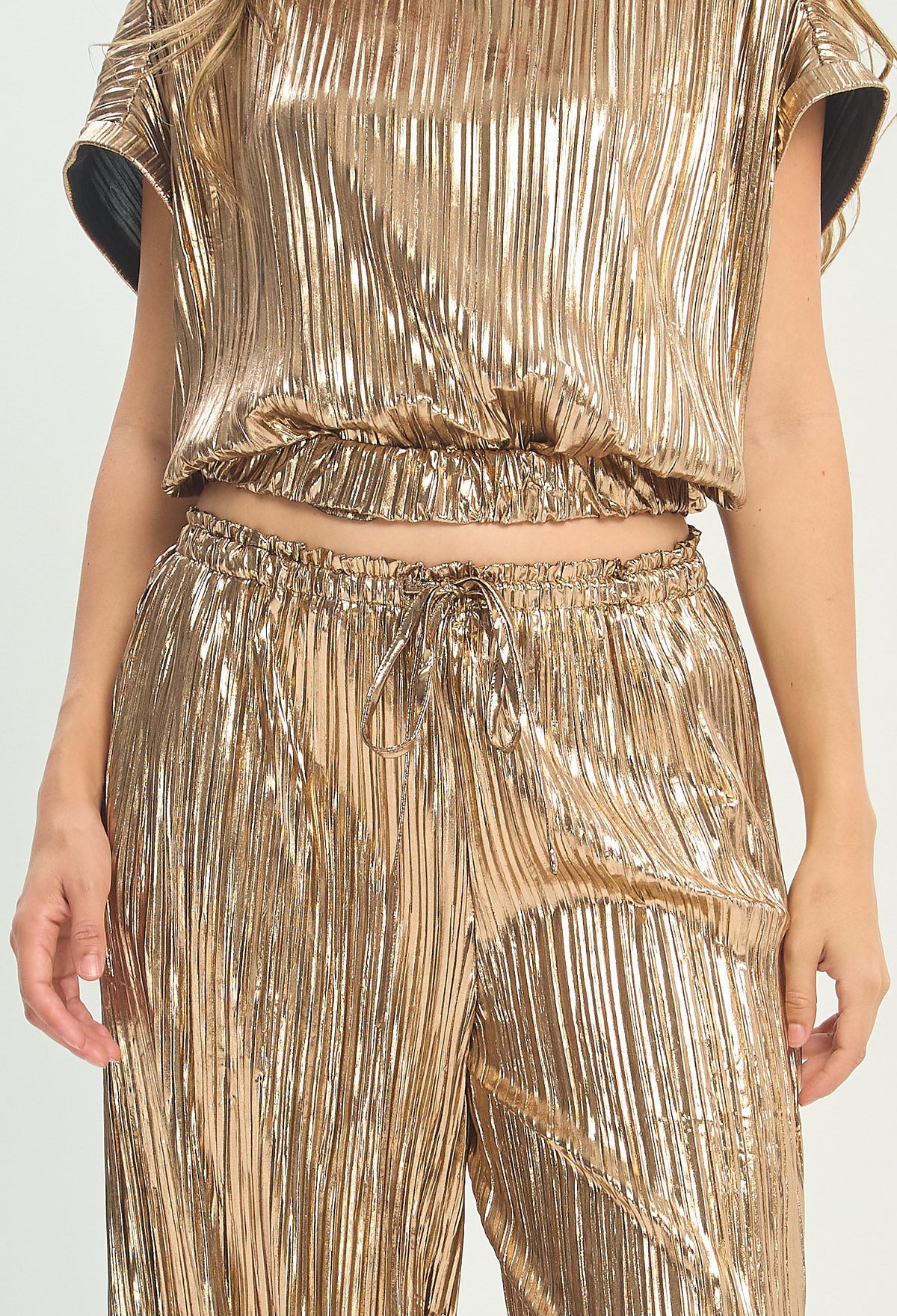 Conjunto Plisado Metalizado Bronce BYBLA - vista 7
