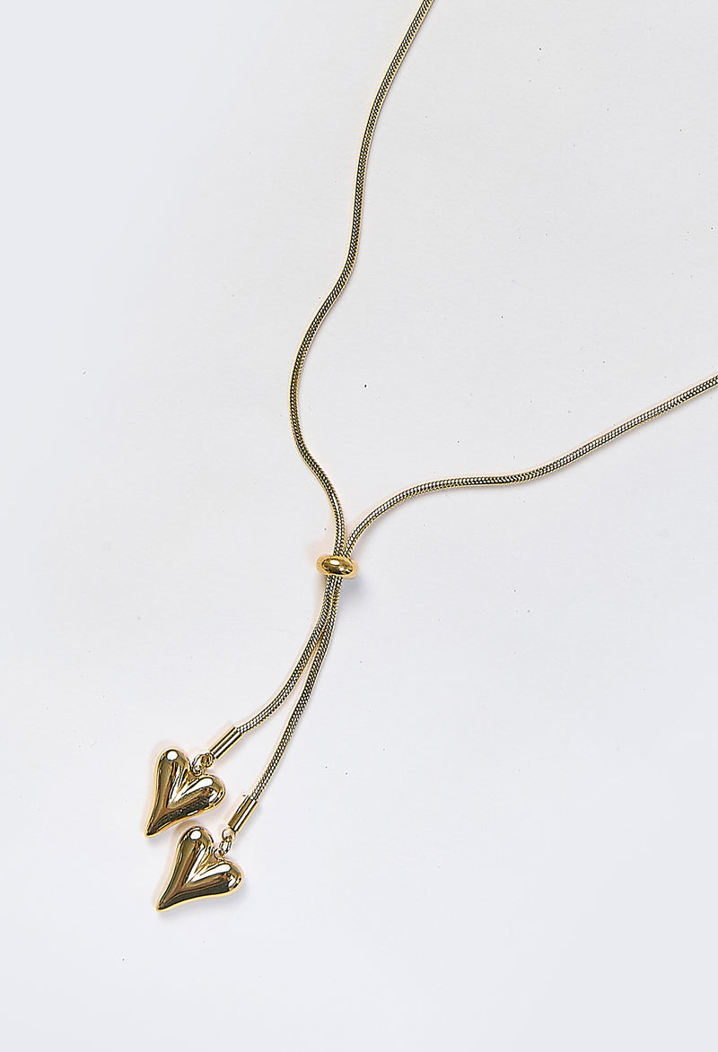 Collar Dije Corazón Grabado Dorado