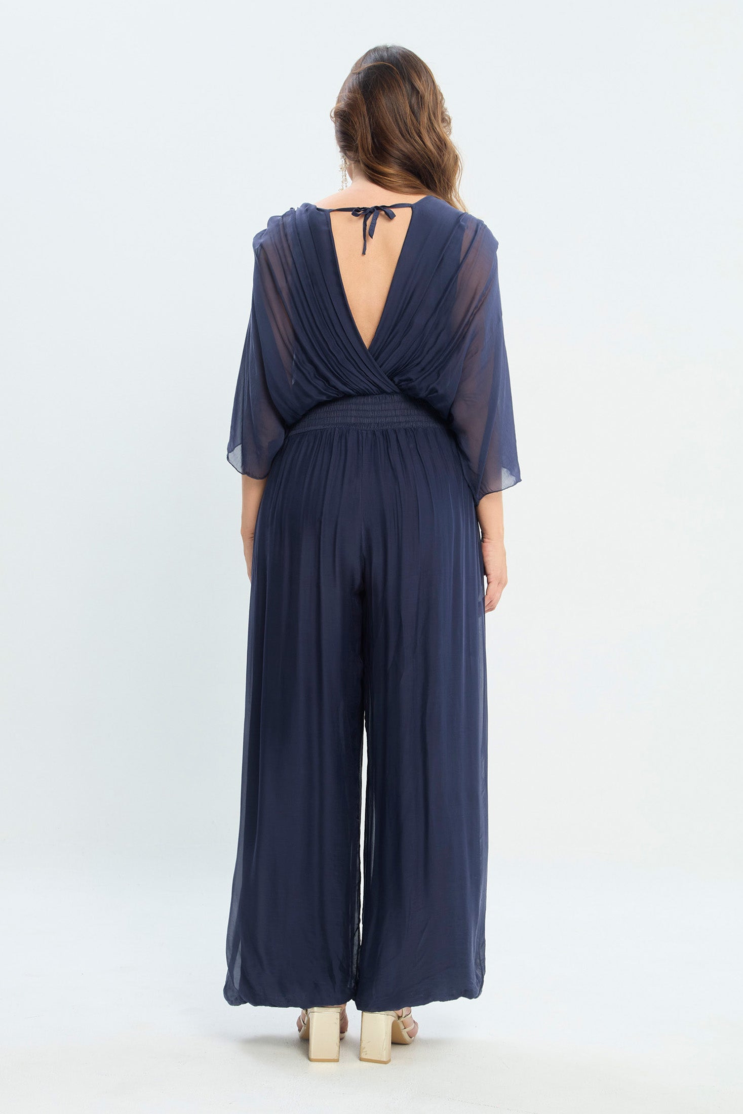 Enterizo en Seda con Escote en V NEW