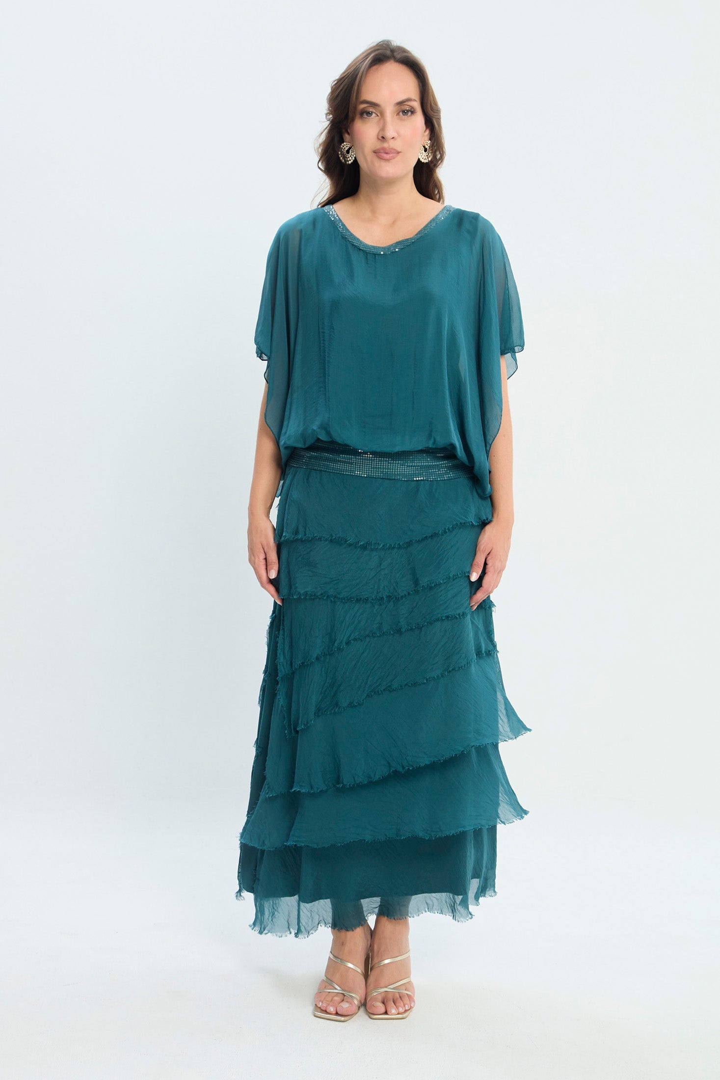 Falda en Capas de Seda NEW