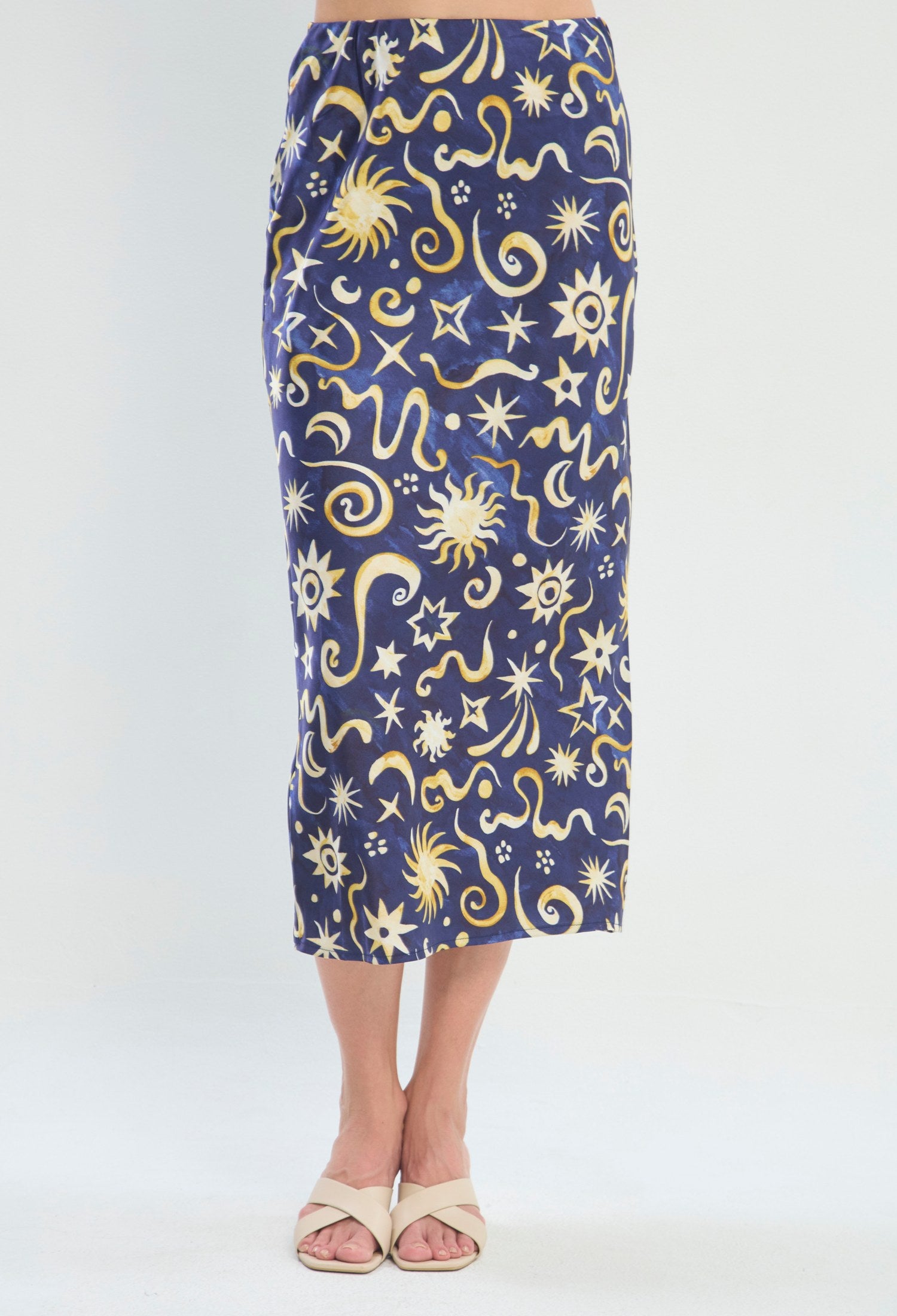 Falda Estampado Astral azul marino sale BYBLA - vista 3