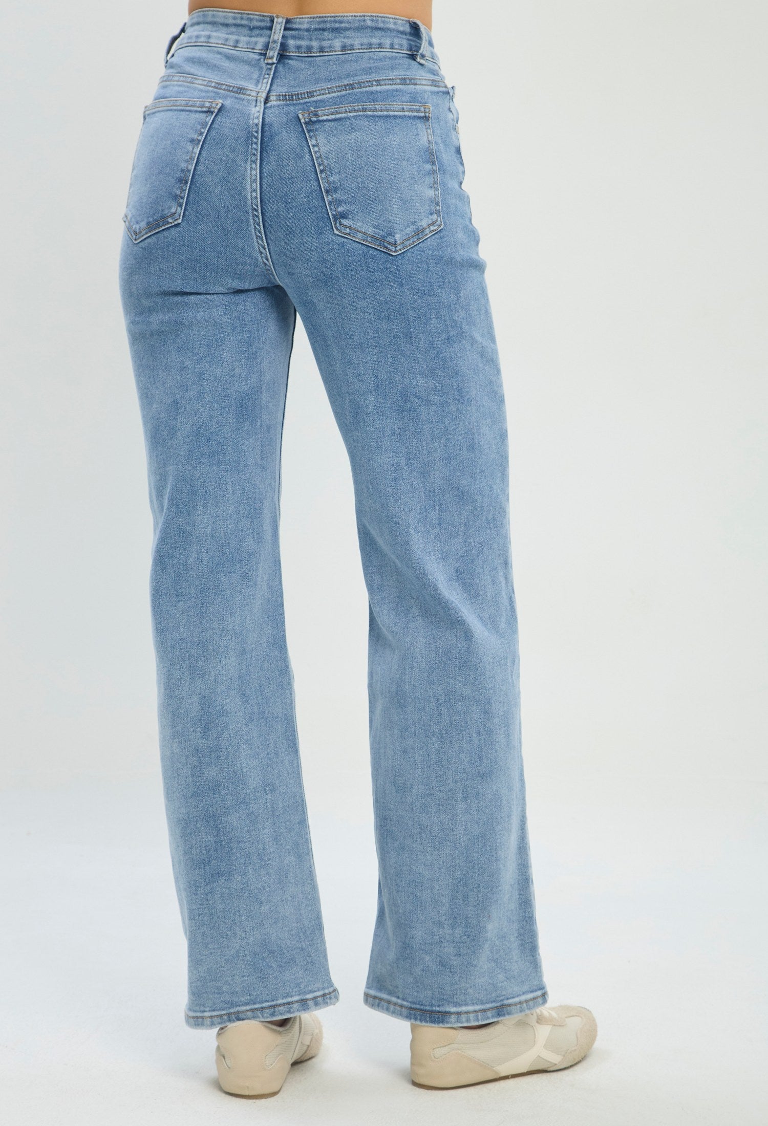 Jean wide leg azul medio tiro alto BYBLA - vista 4