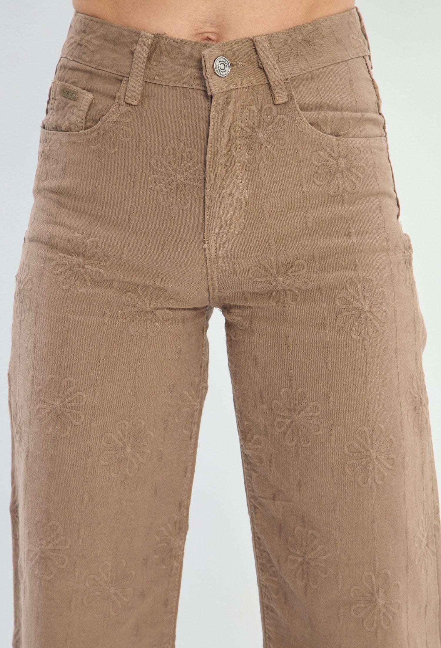 Pantalón Ancho Calado Floral kaki BYBLA - vista 5