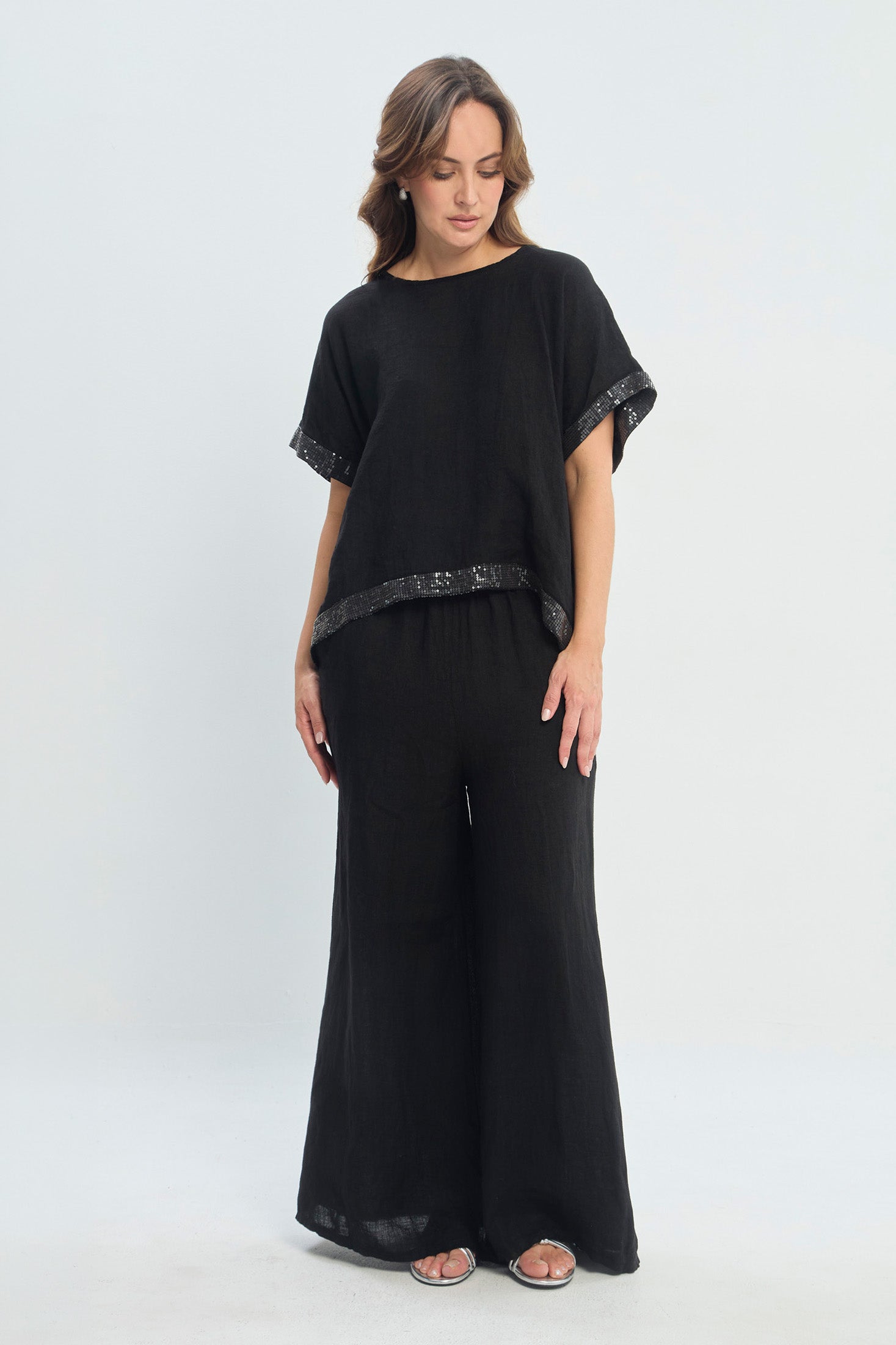 Pantalón en Lino Bota Ancha NEW