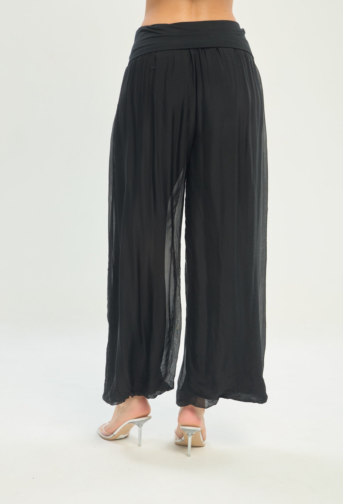 Pantalón Seda Pretina Ancha negro BYBLA