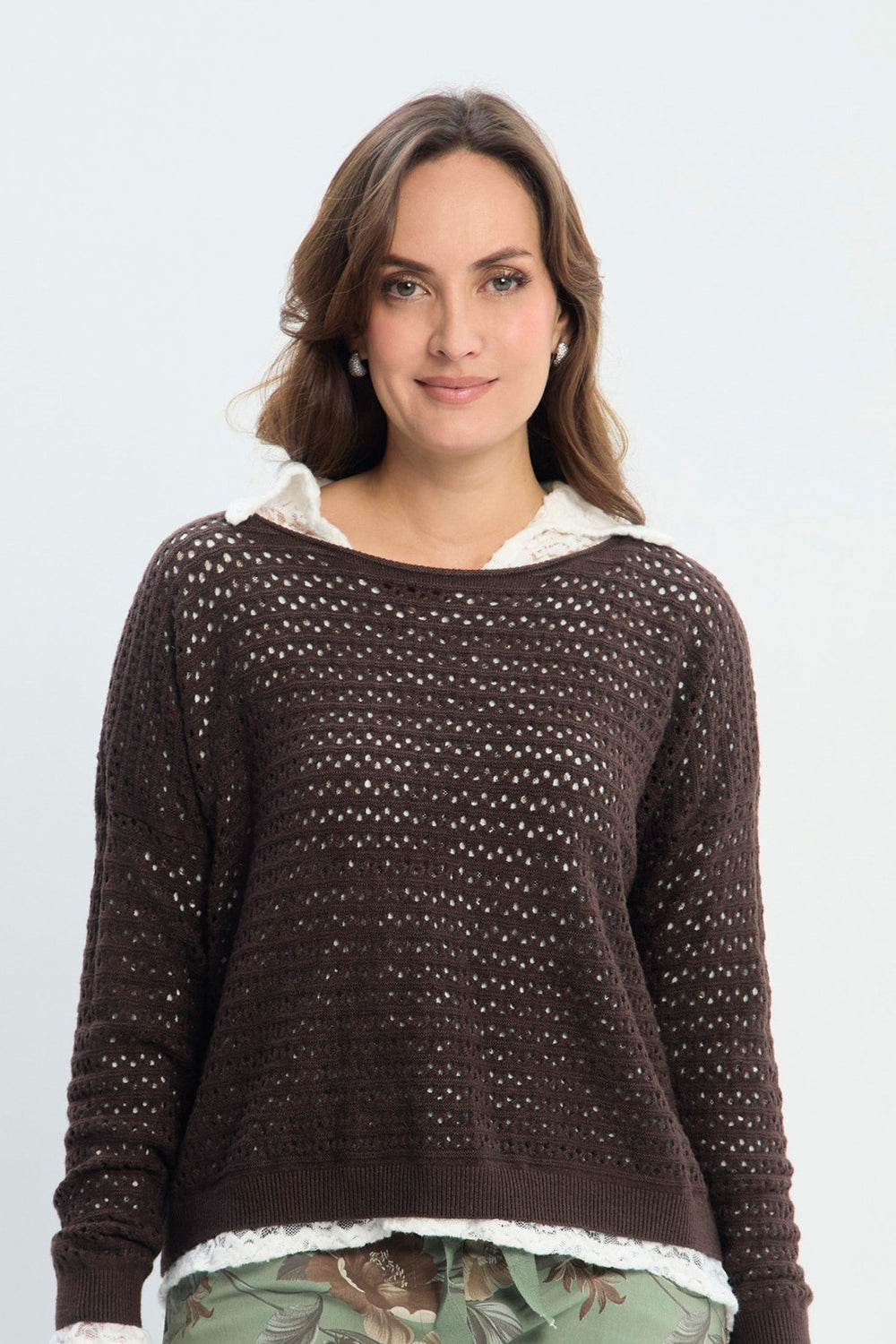 Set Dúo: Camisa en Encaje y Saco Tejido NEW - BYBLA Colombia
