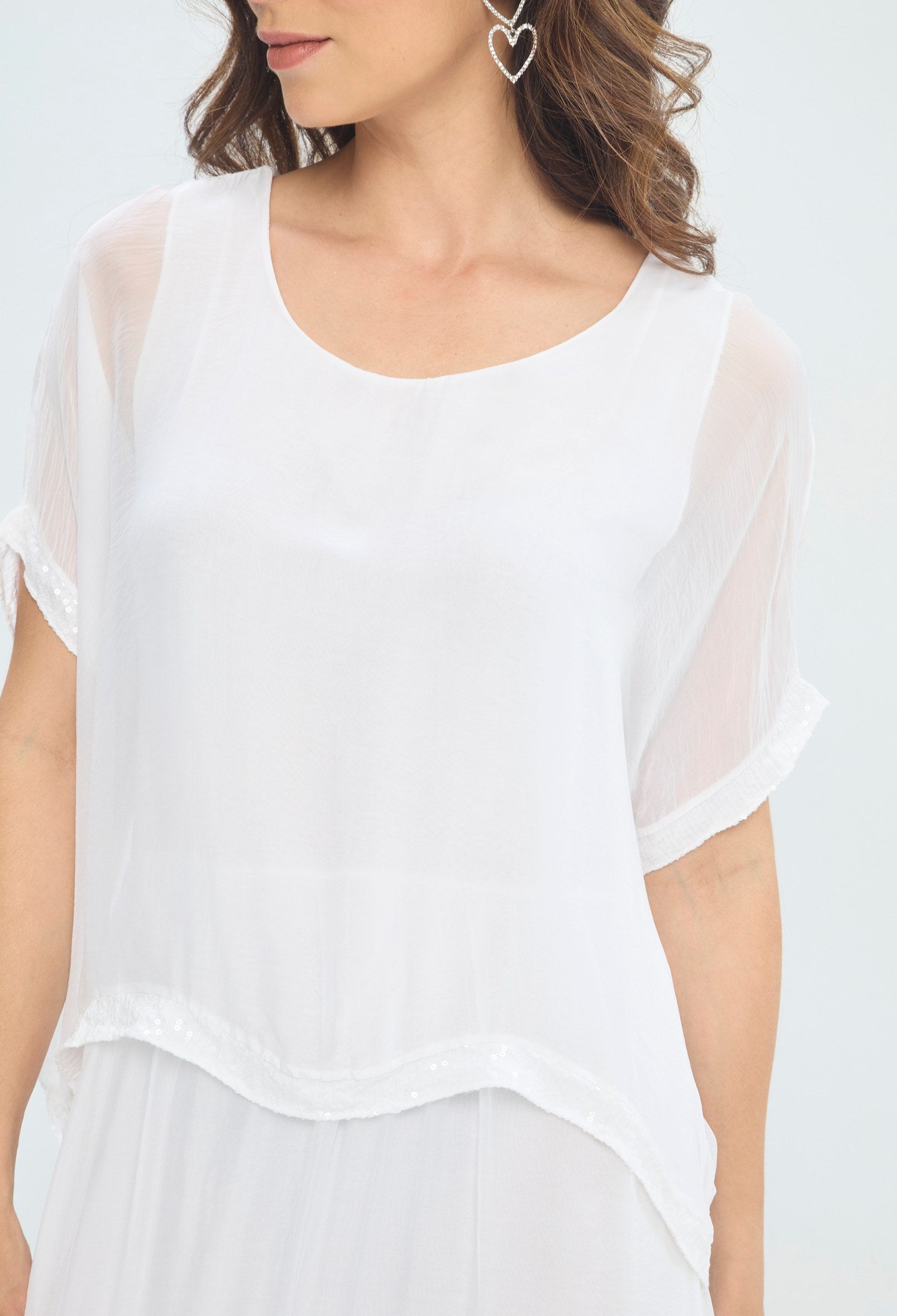 Vestido Blusón Manga Capa blanco BYBLA - vista 4