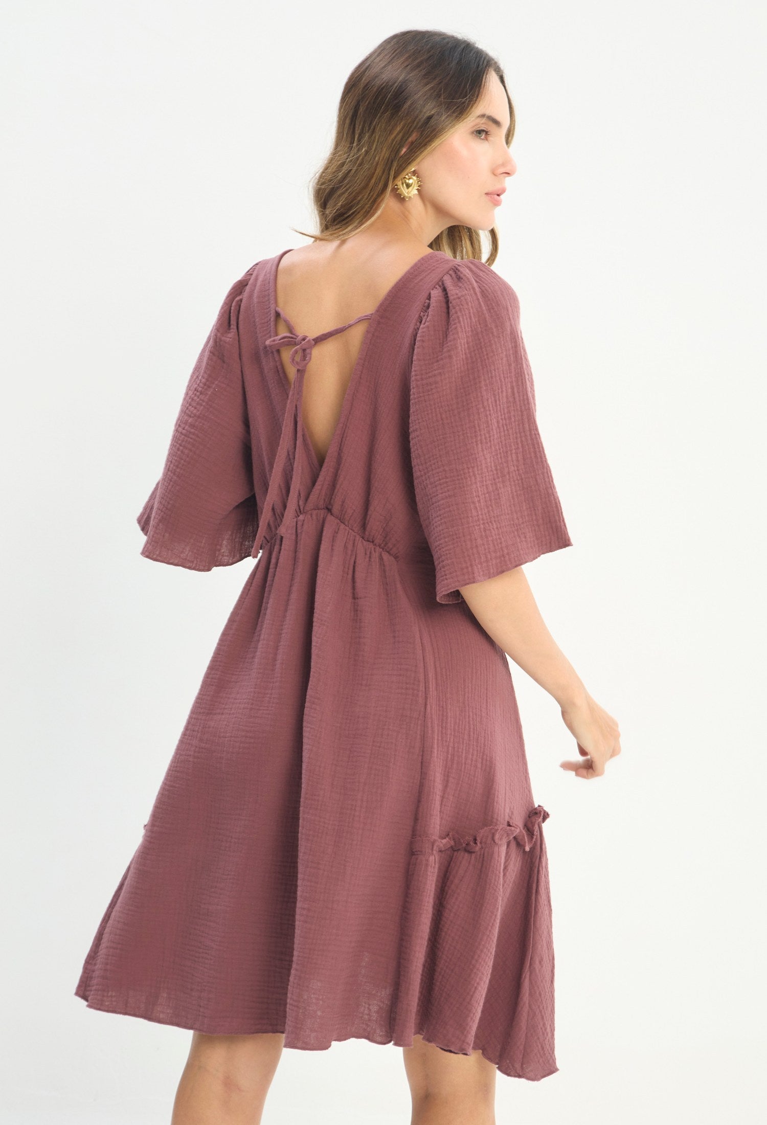 Vestido Corto Morado - BYBLA outlet - vista 3